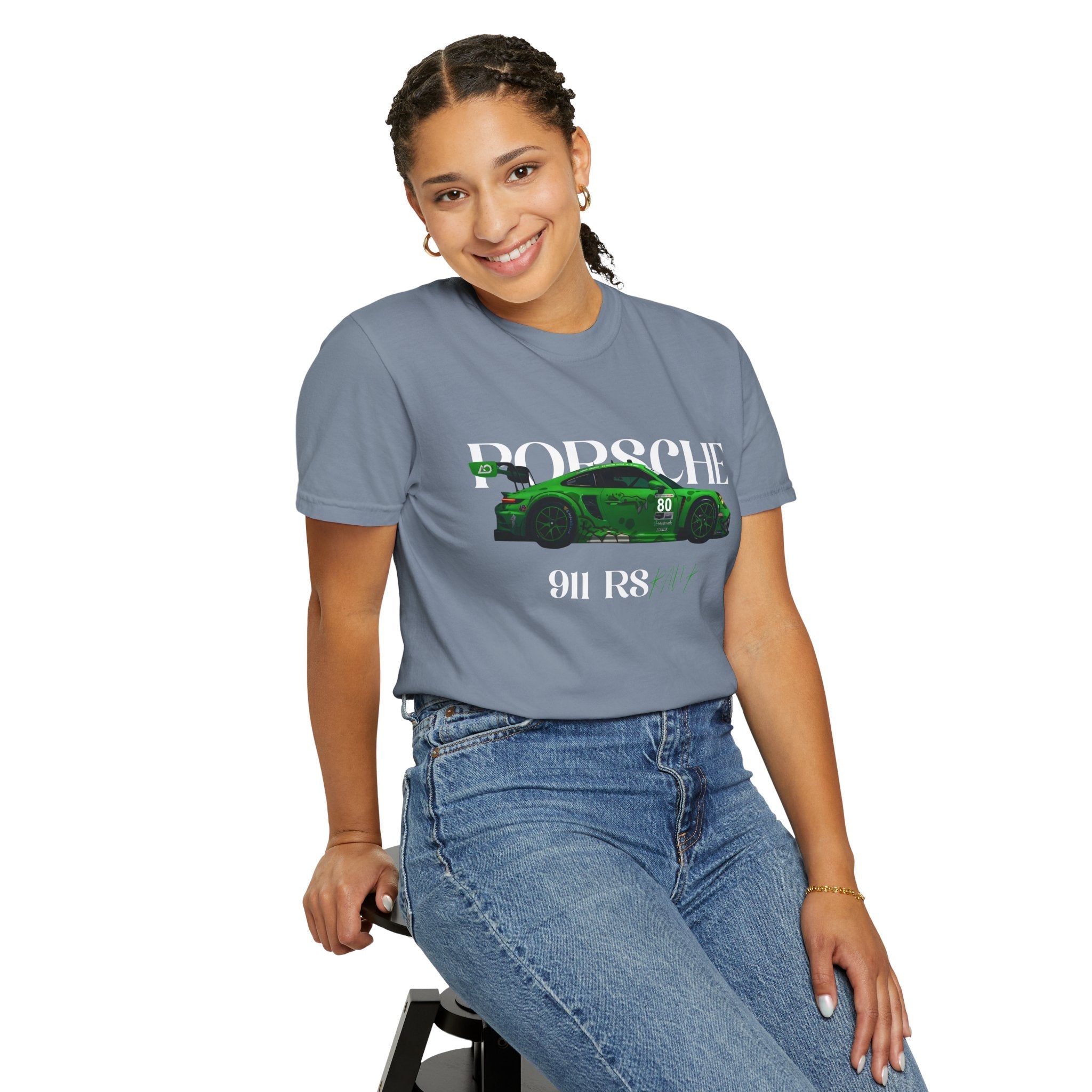 Porsche 911 RS Racing Tee Green GT Car Graphic T-Shirt - Etna Gift