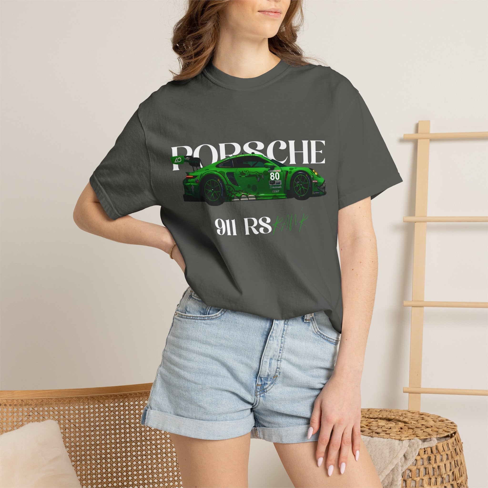 Porsche 911 RS Racing Tee Green GT Car Graphic T-Shirt - Etna Gift