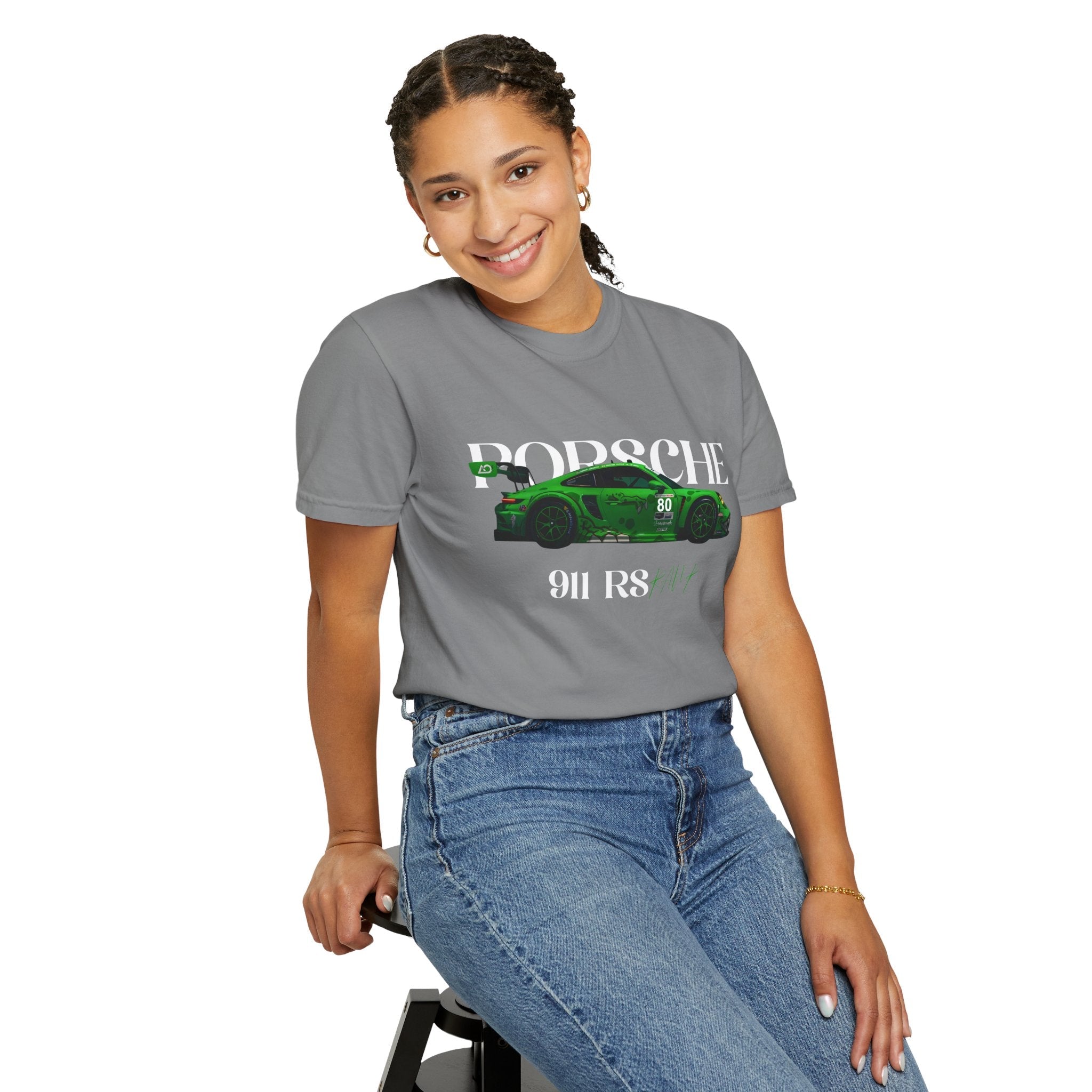 Porsche 911 RS Racing Tee Green GT Car Graphic T-Shirt - Etna Gift