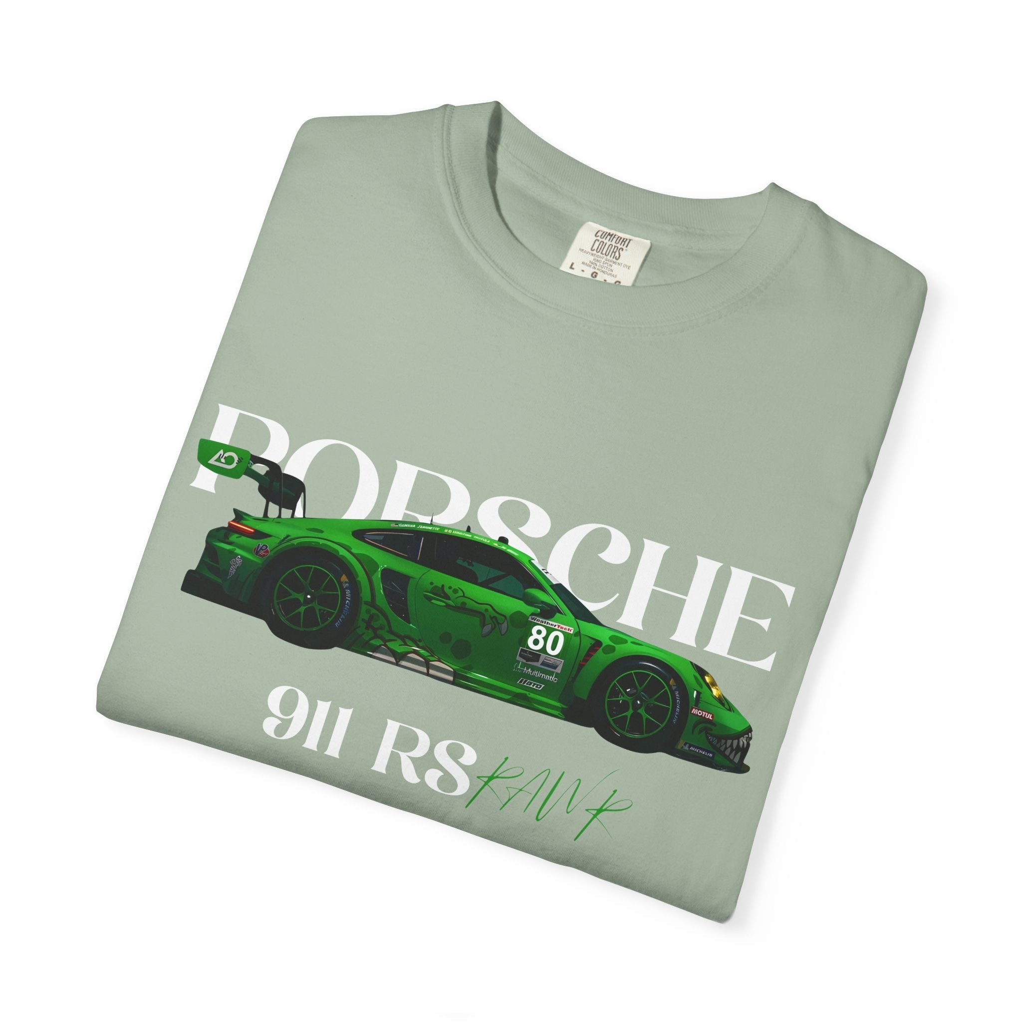 Porsche 911 RS Racing Tee Green GT Car Graphic T-Shirt - Etna Gift