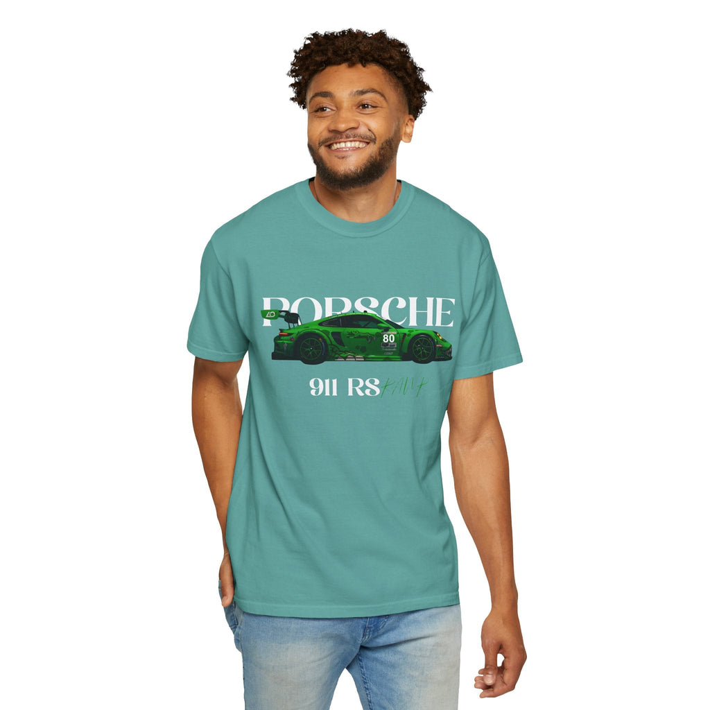 Porsche 911 RS Racing Tee Green GT Car Graphic T-Shirt - Etna Gift