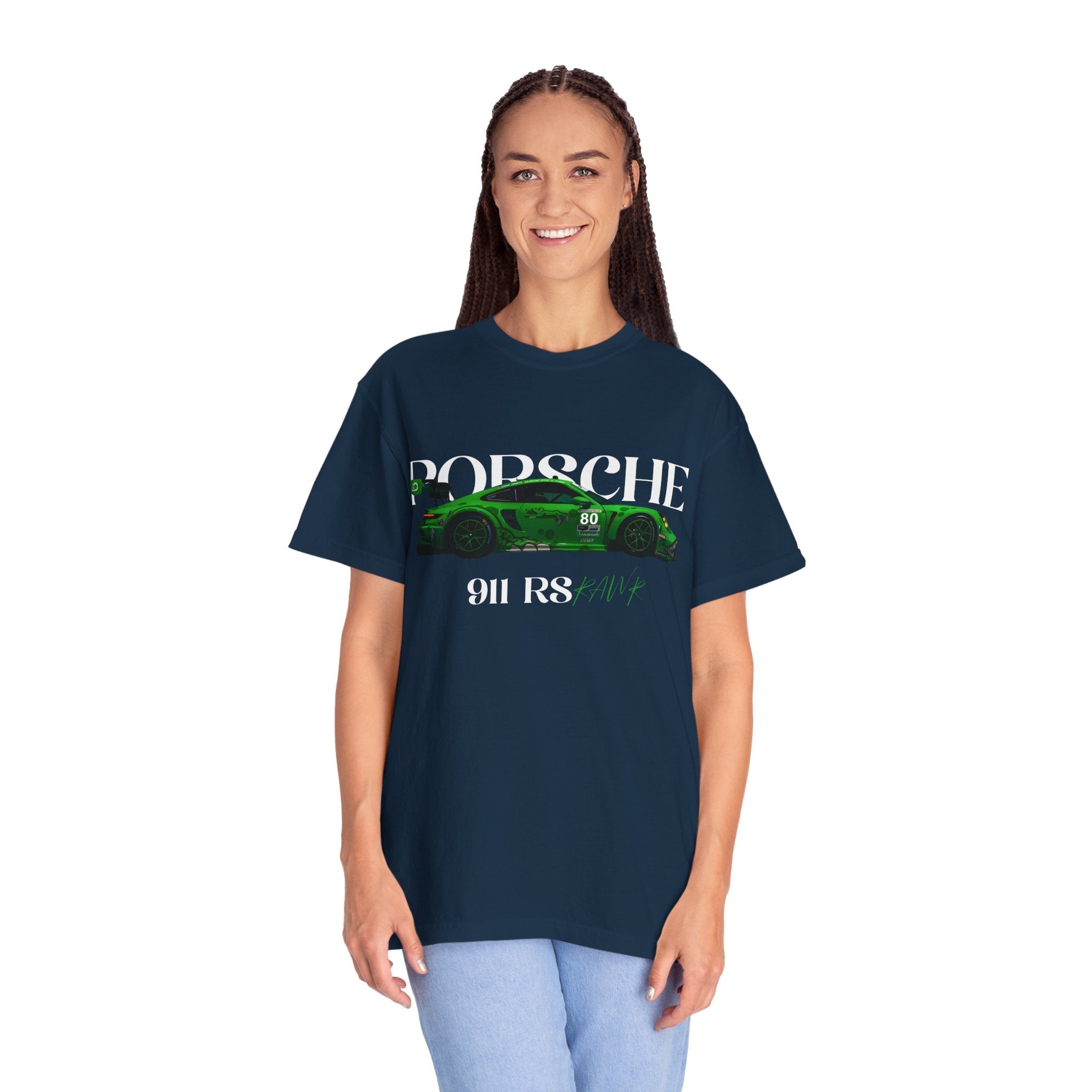 Porsche 911 RS Racing Tee Green GT Car Graphic T-Shirt - Etna Gift