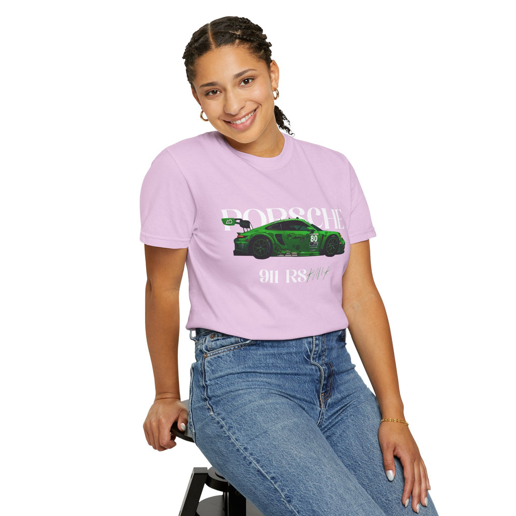 Porsche 911 RS Racing Tee Green GT Car Graphic T-Shirt - Etna Gift