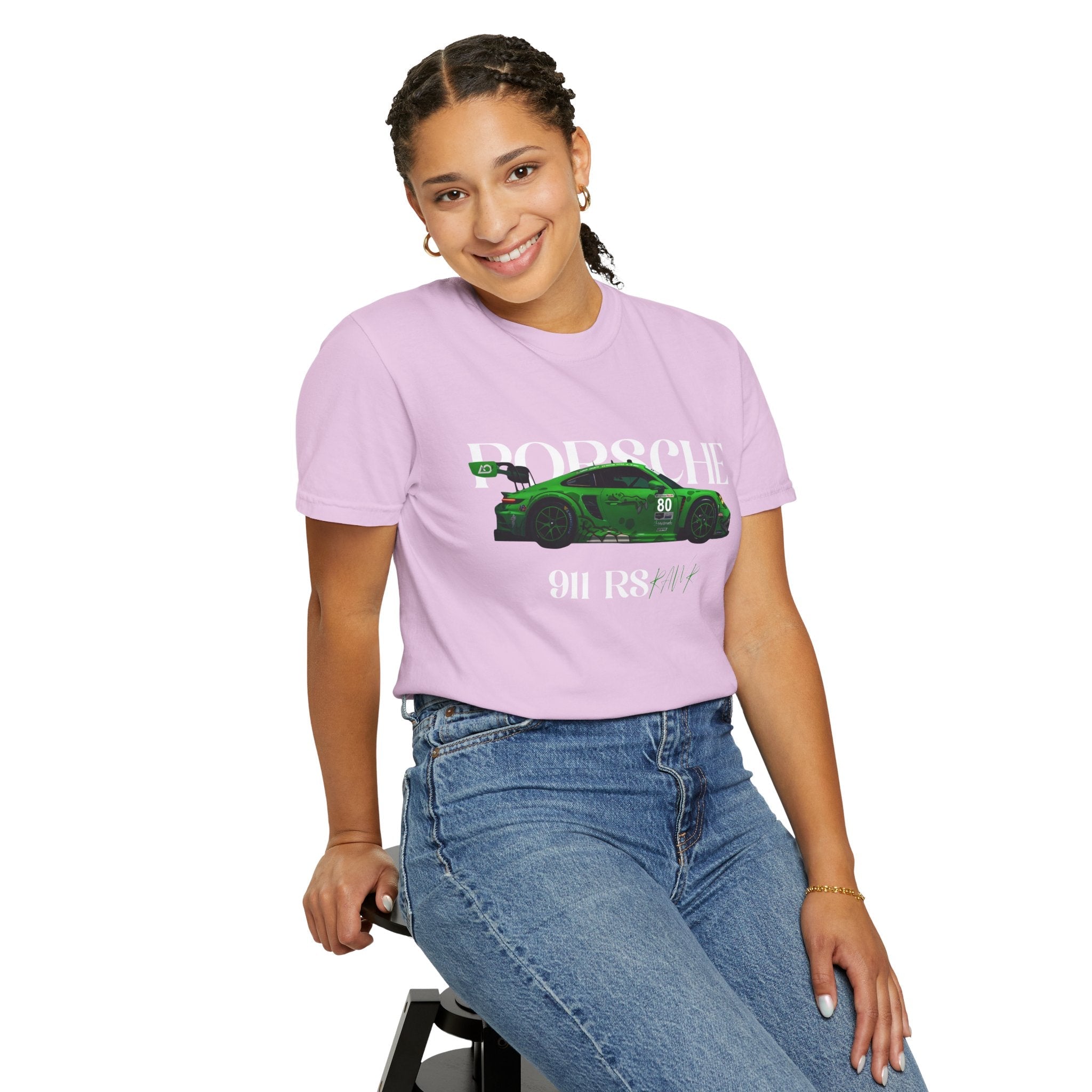 Porsche 911 RS Racing Tee Green GT Car Graphic T-Shirt - Etna Gift