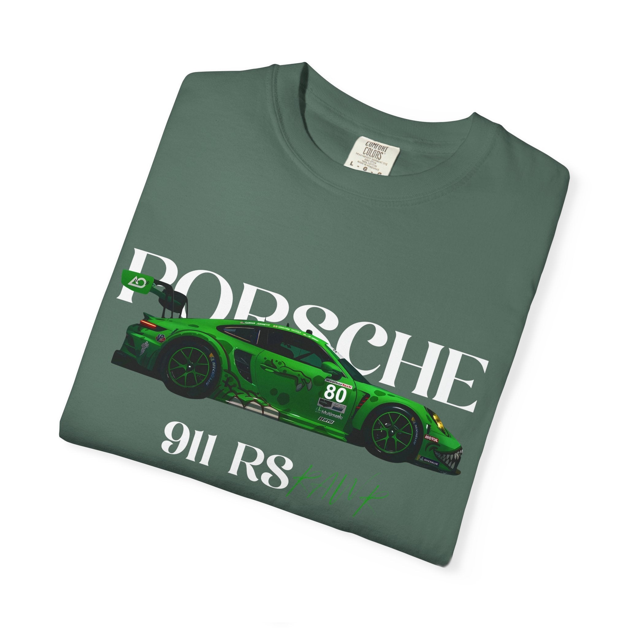 Porsche 911 RS Racing Tee Green GT Car Graphic T-Shirt - Etna Gift