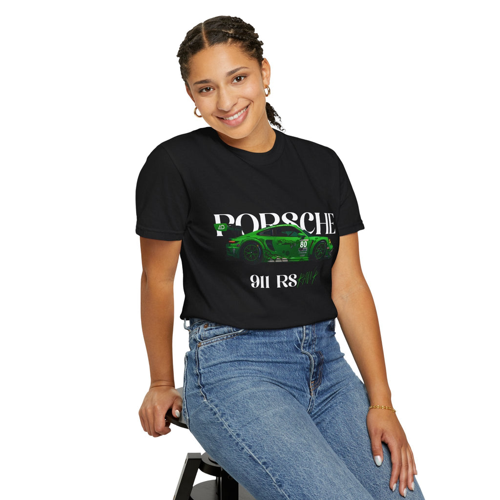 Porsche 911 RS Racing Tee Green GT Car Graphic T-Shirt - Etna Gift