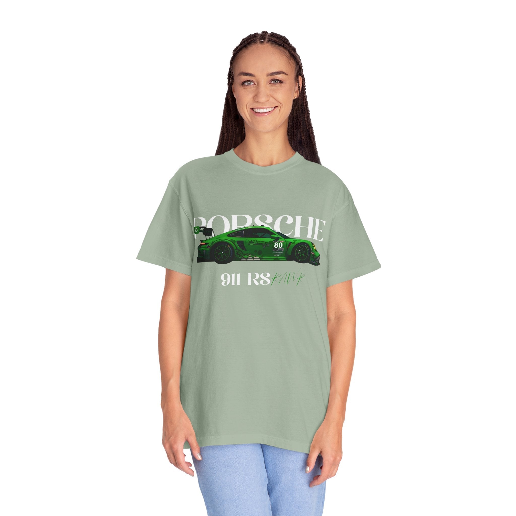 Porsche 911 RS Racing Tee Green GT Car Graphic T-Shirt - Etna Gift