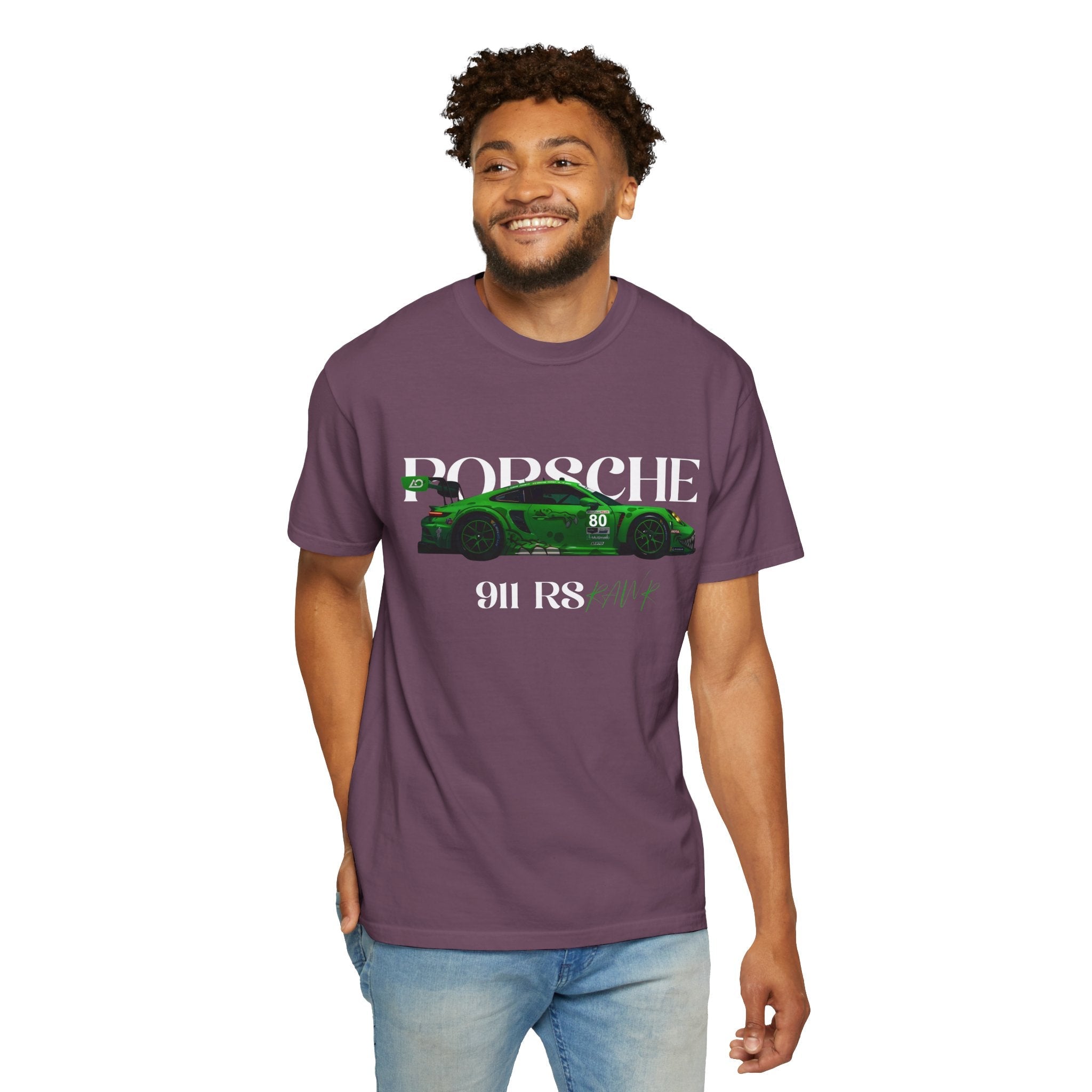 Porsche 911 RS Racing Tee Green GT Car Graphic T-Shirt - Etna Gift