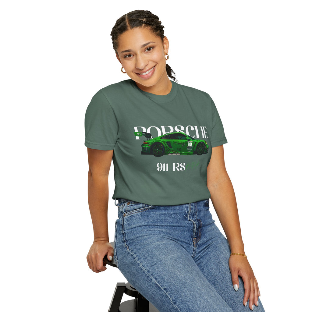 Porsche 911 RS Racing Tee Green GT Car Graphic T-Shirt - Etna Gift