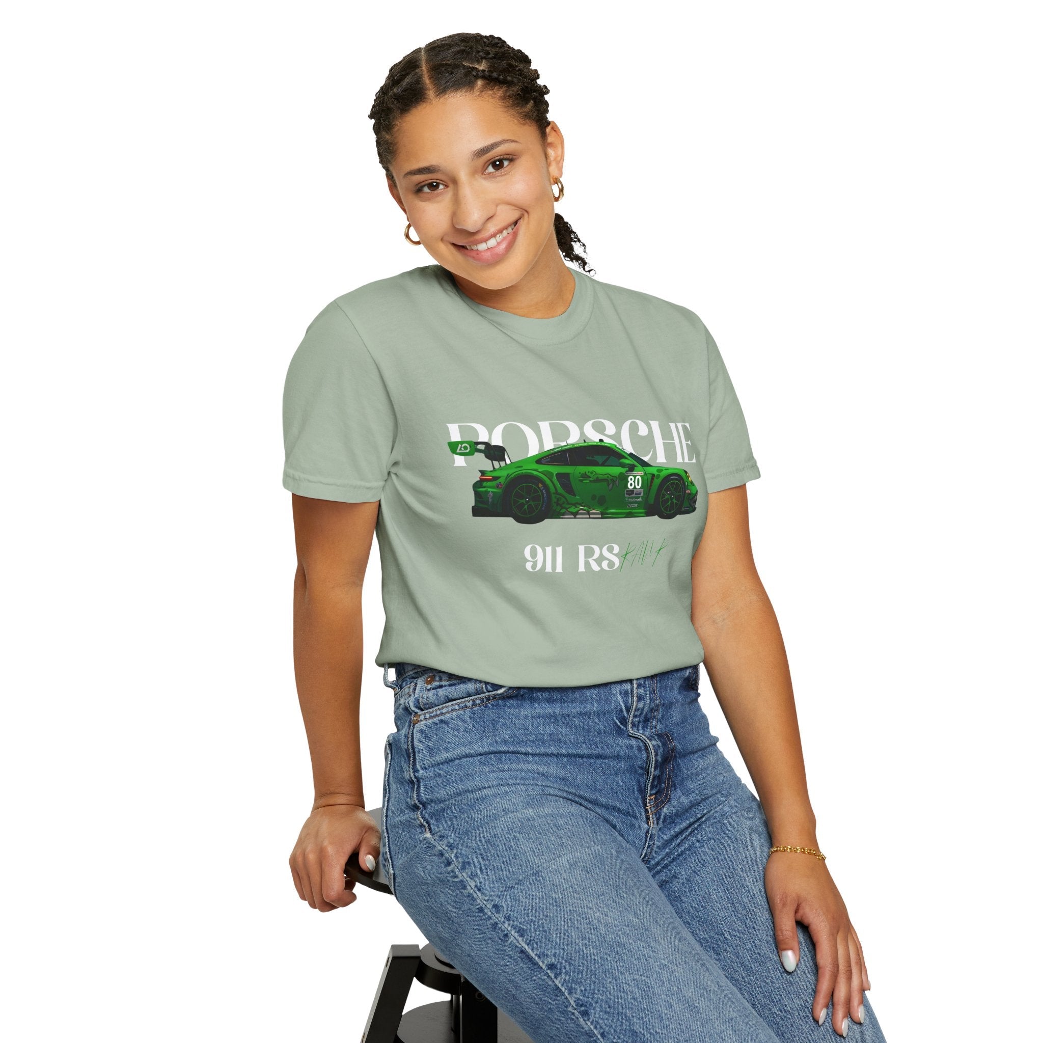 Porsche 911 RS Racing Tee Green GT Car Graphic T-Shirt - Etna Gift