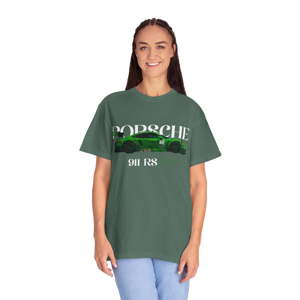Porsche 911 RS Racing Tee Green GT Car Graphic T-Shirt - Etna Gift