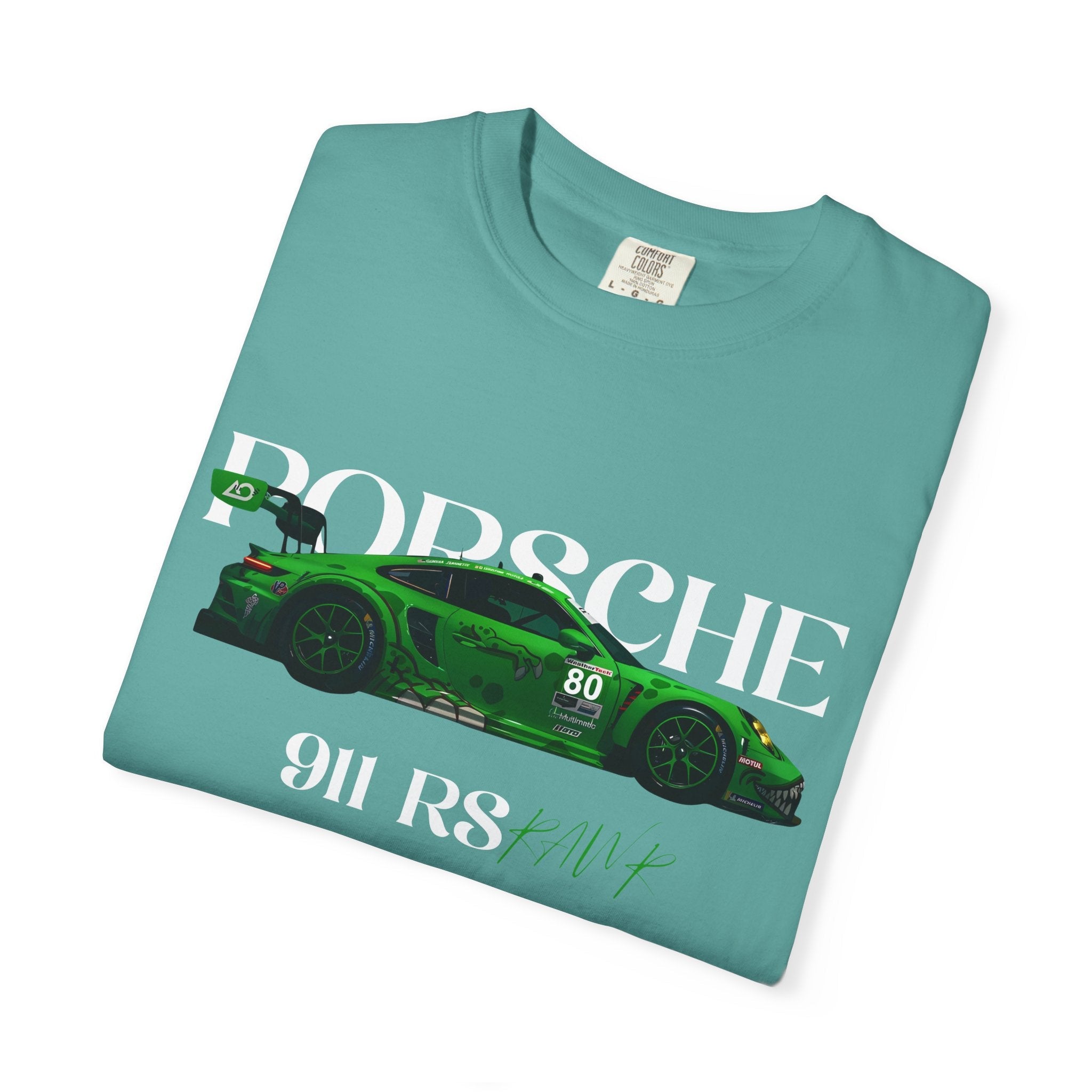 Porsche 911 RS Racing Tee Green GT Car Graphic T-Shirt - Etna Gift