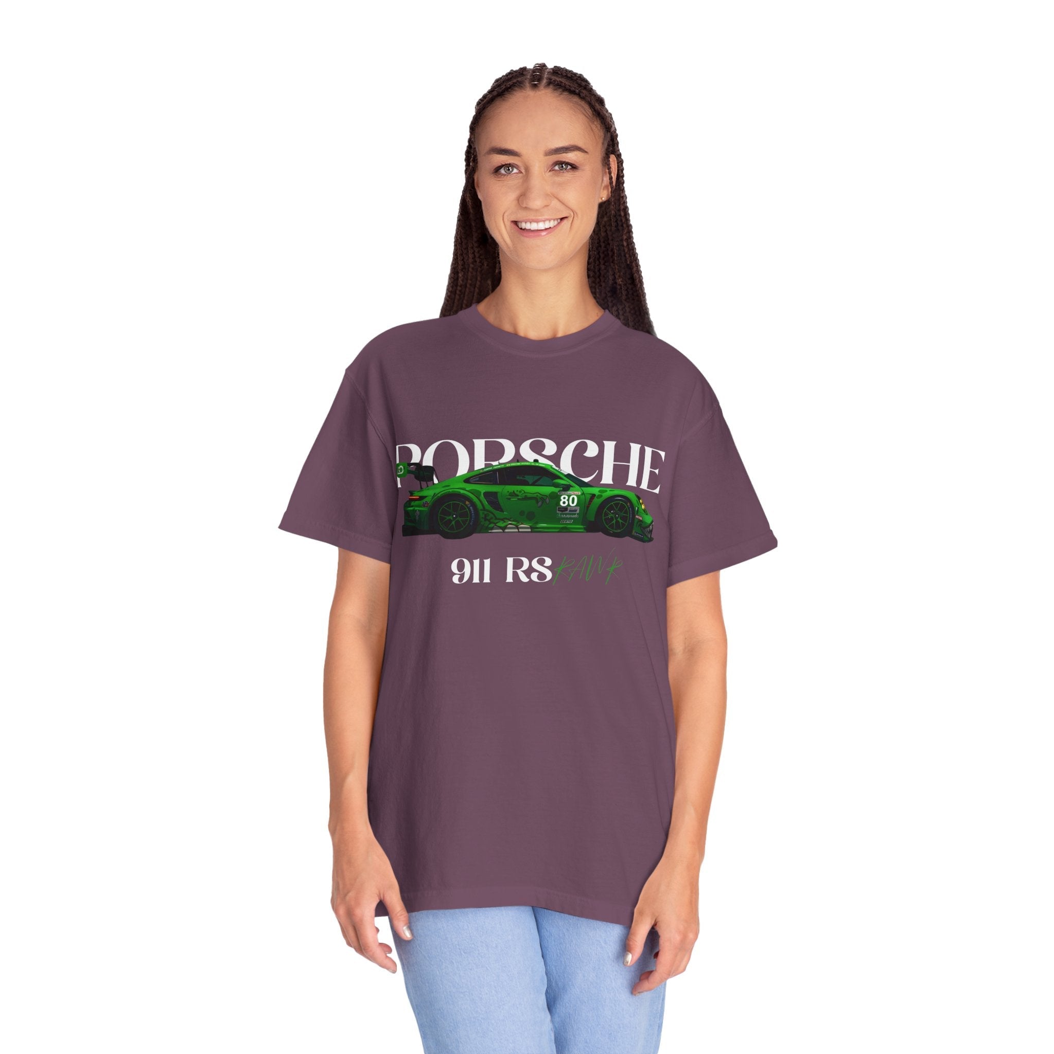 Porsche 911 RS Racing Tee Green GT Car Graphic T-Shirt - Etna Gift