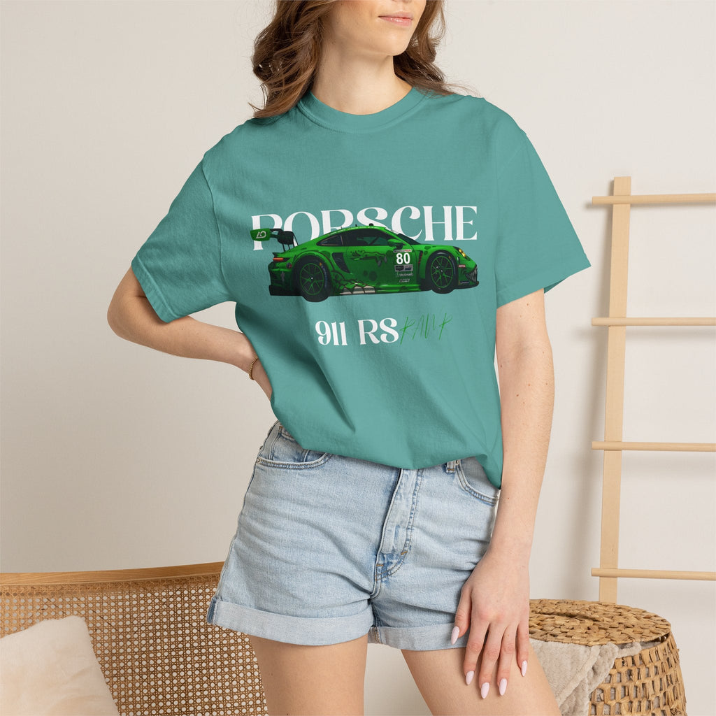 Porsche 911 RS Racing Tee Green GT Car Graphic T-Shirt - Etna Gift