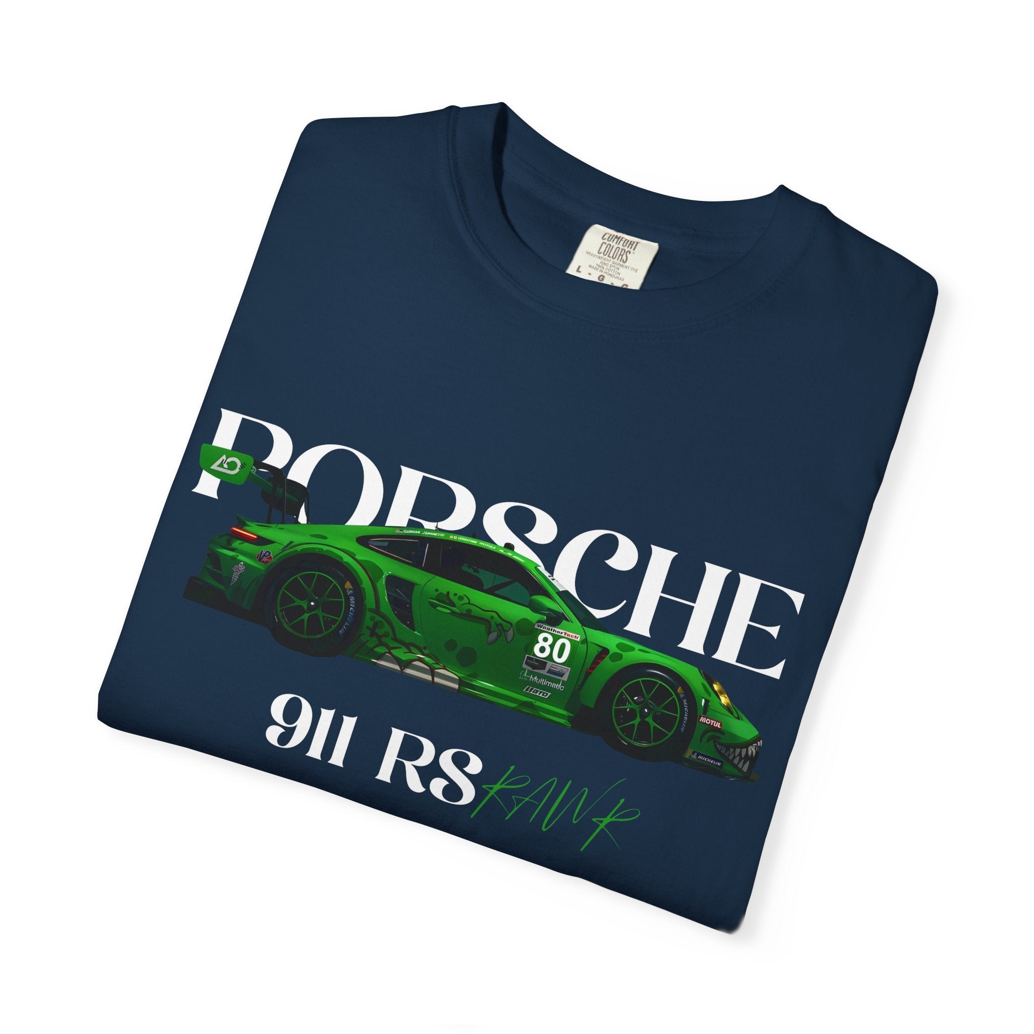 Porsche 911 RS Racing Tee Green GT Car Graphic T-Shirt - Etna Gift