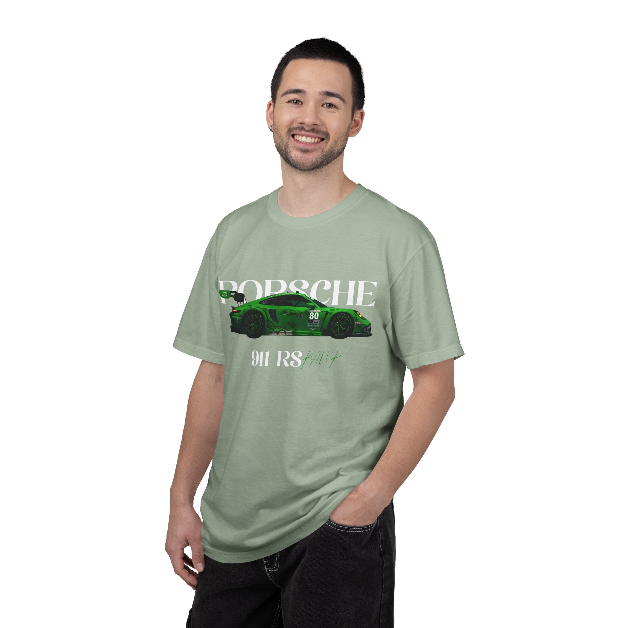 Porsche 911 RS Racing Tee Green GT Car Graphic T-Shirt - Etna Gift