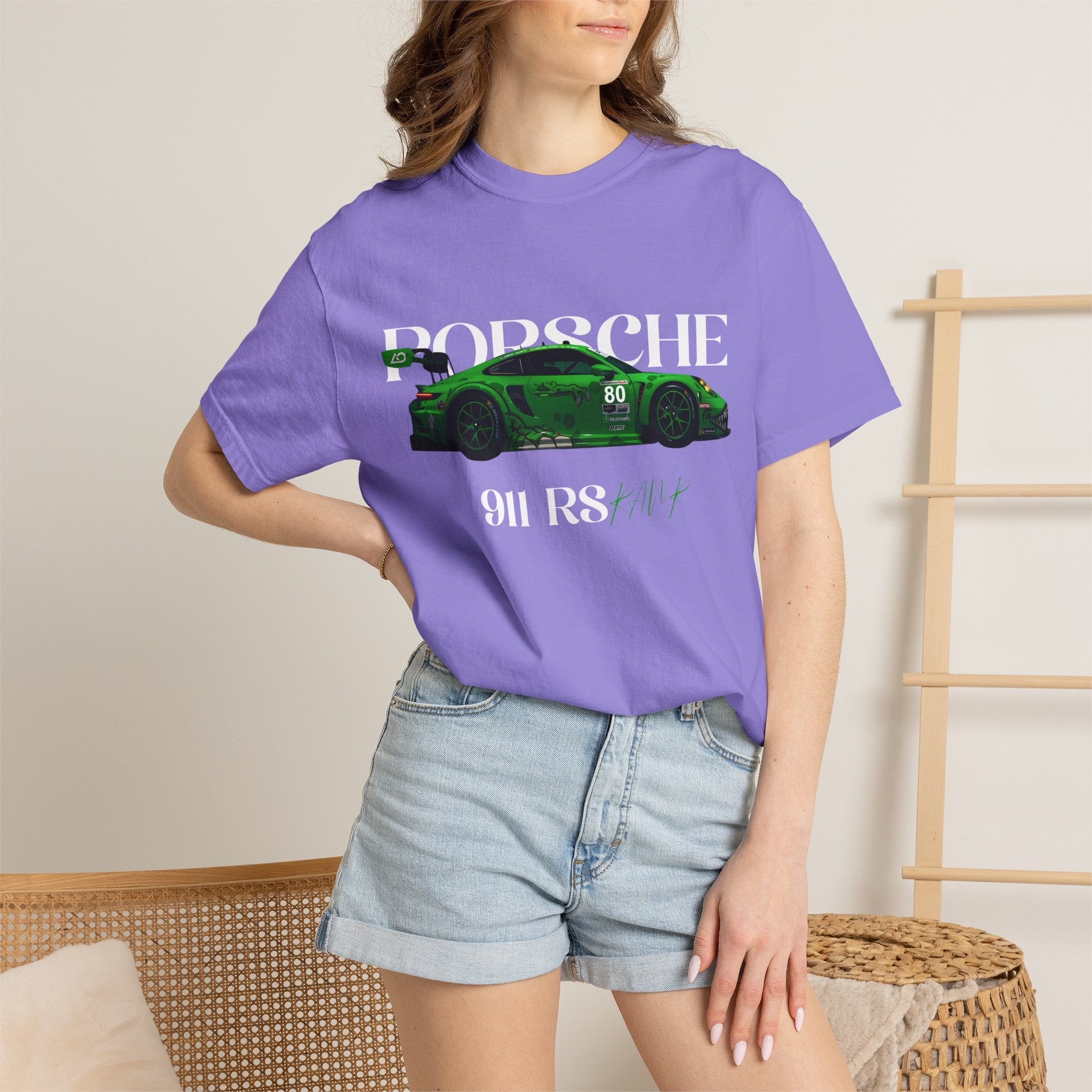 Porsche 911 RS Racing Tee Green GT Car Graphic T-Shirt - Etna Gift