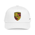 Porsche Crest Embroidered Baseball Cap — Classic Beige & Green Mid-Profile Hat - Etna Gift