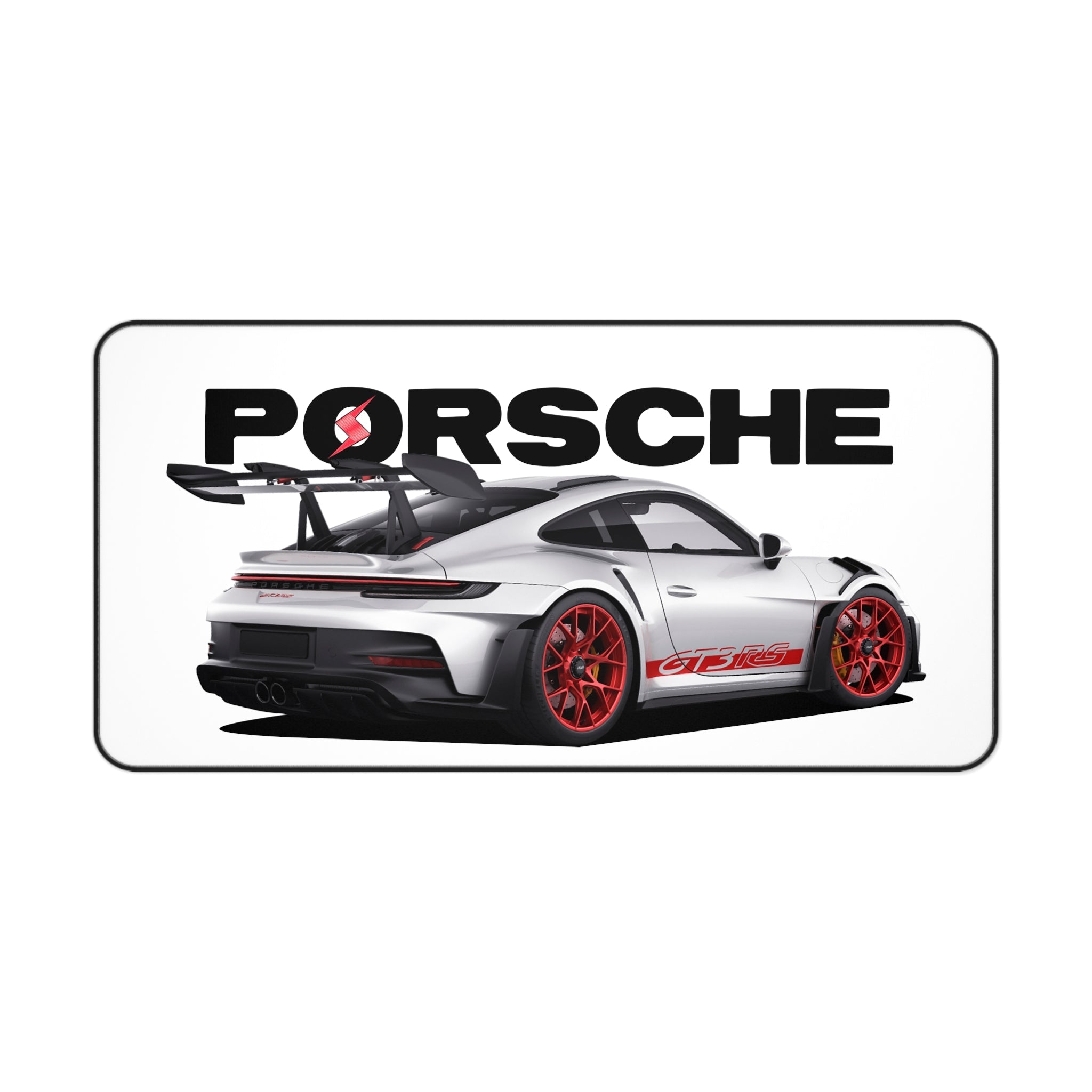 Porsche GT3 RS Desk Mat — White Sports Car Racing Mouse Pad - Etna Gift
