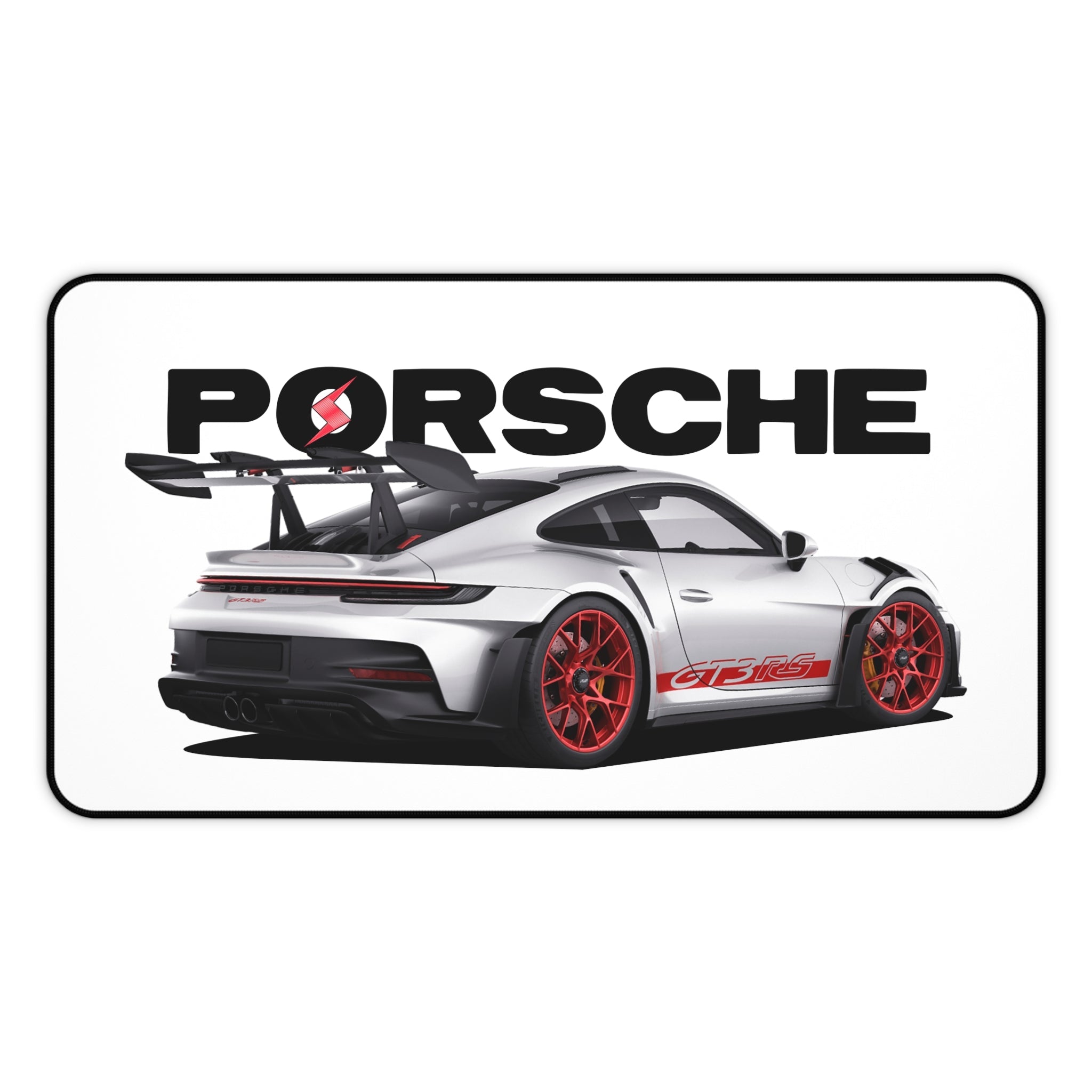 Porsche GT3 RS Desk Mat — White Sports Car Racing Mouse Pad - Etna Gift