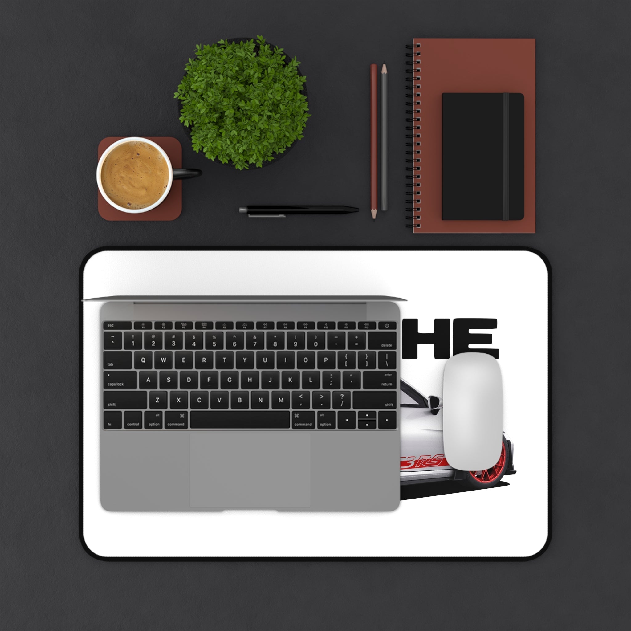 Porsche GT3 RS Desk Mat — White Sports Car Racing Mouse Pad - Etna Gift