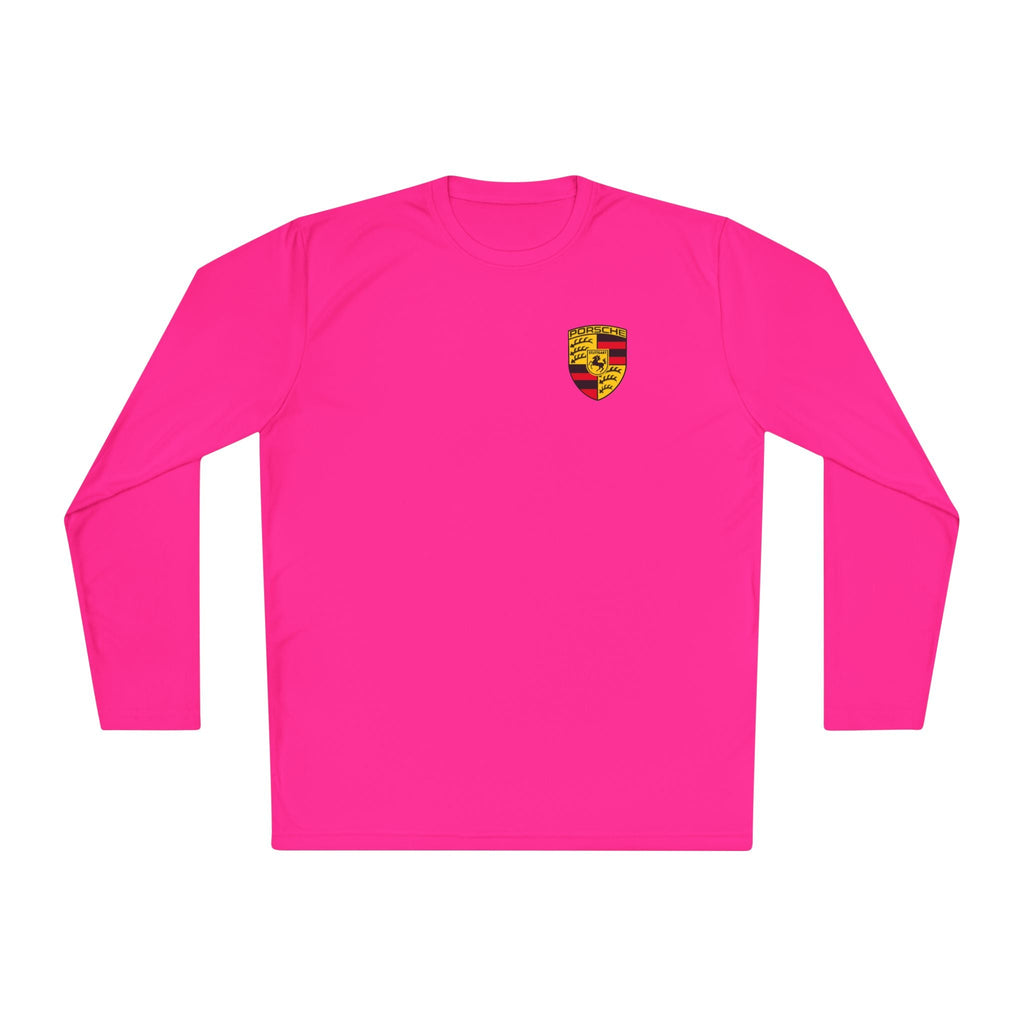Porsche Racing Graphic Long Sleeve Tee | Sports Car Crest and Rear View Print - Etna Gift