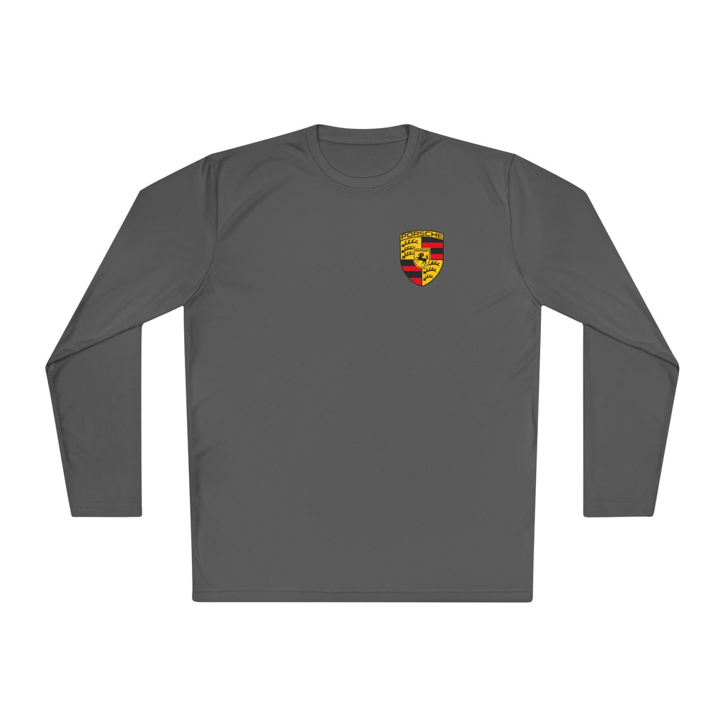 Porsche Racing Graphic Long Sleeve Tee | Sports Car Crest and Rear View Print - Etna Gift