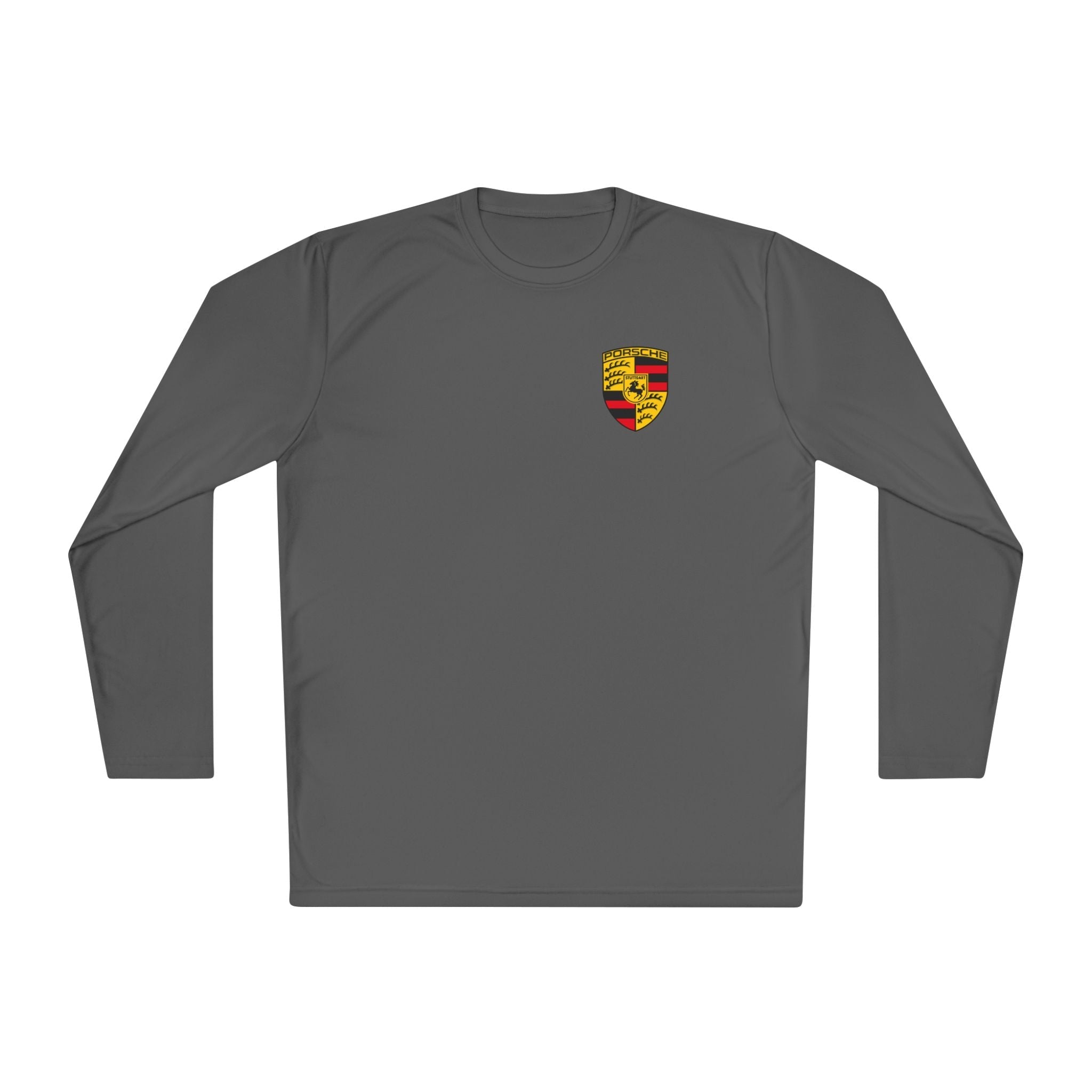 Porsche Racing Graphic Long Sleeve Tee | Sports Car Crest and Rear View Print - Etna Gift