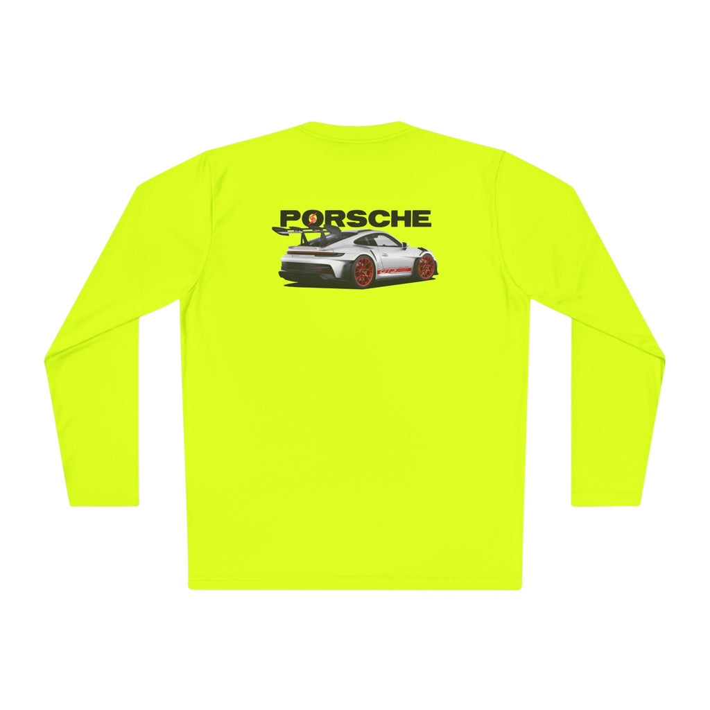 Porsche Racing Graphic Long Sleeve Tee | Sports Car Crest and Rear View Print - Etna Gift