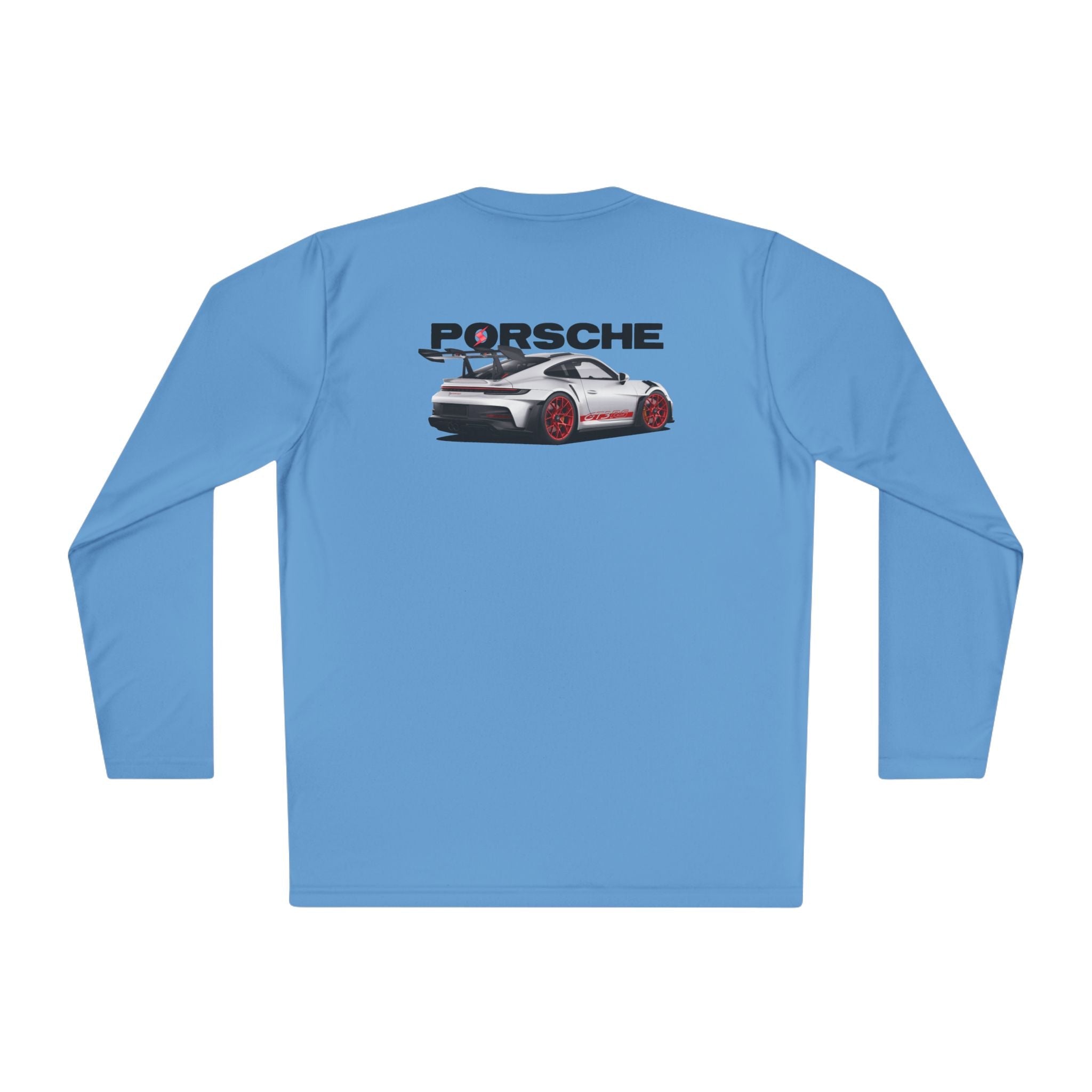 Porsche Racing Graphic Long Sleeve Tee | Sports Car Crest and Rear View Print - Etna Gift