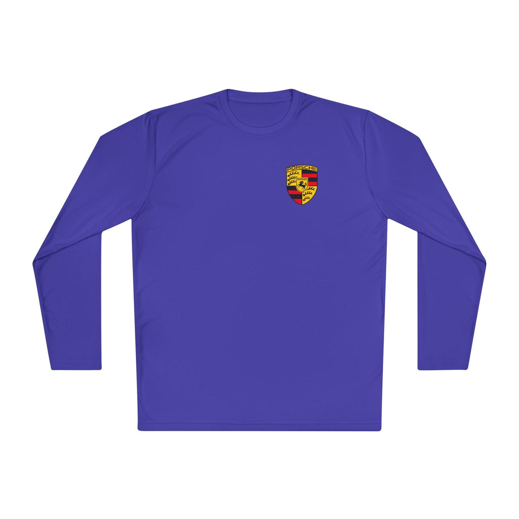Porsche Racing Graphic Long Sleeve Tee | Sports Car Crest and Rear View Print - Etna Gift