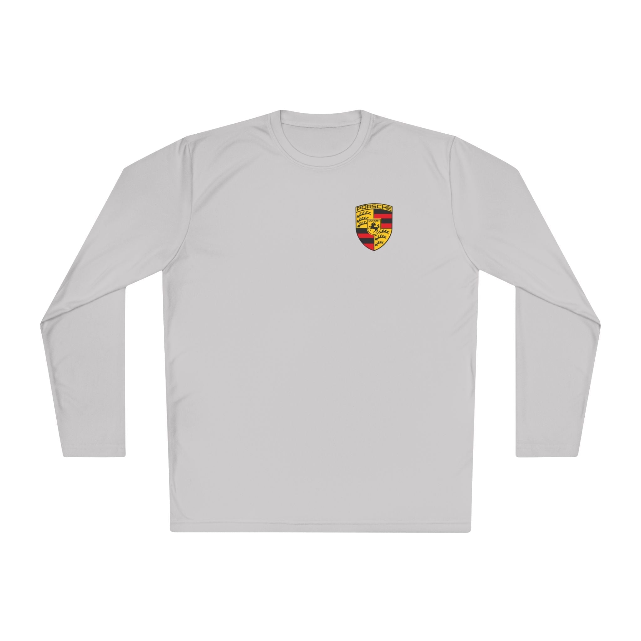 Porsche Racing Graphic Long Sleeve Tee | Sports Car Crest and Rear View Print - Etna Gift