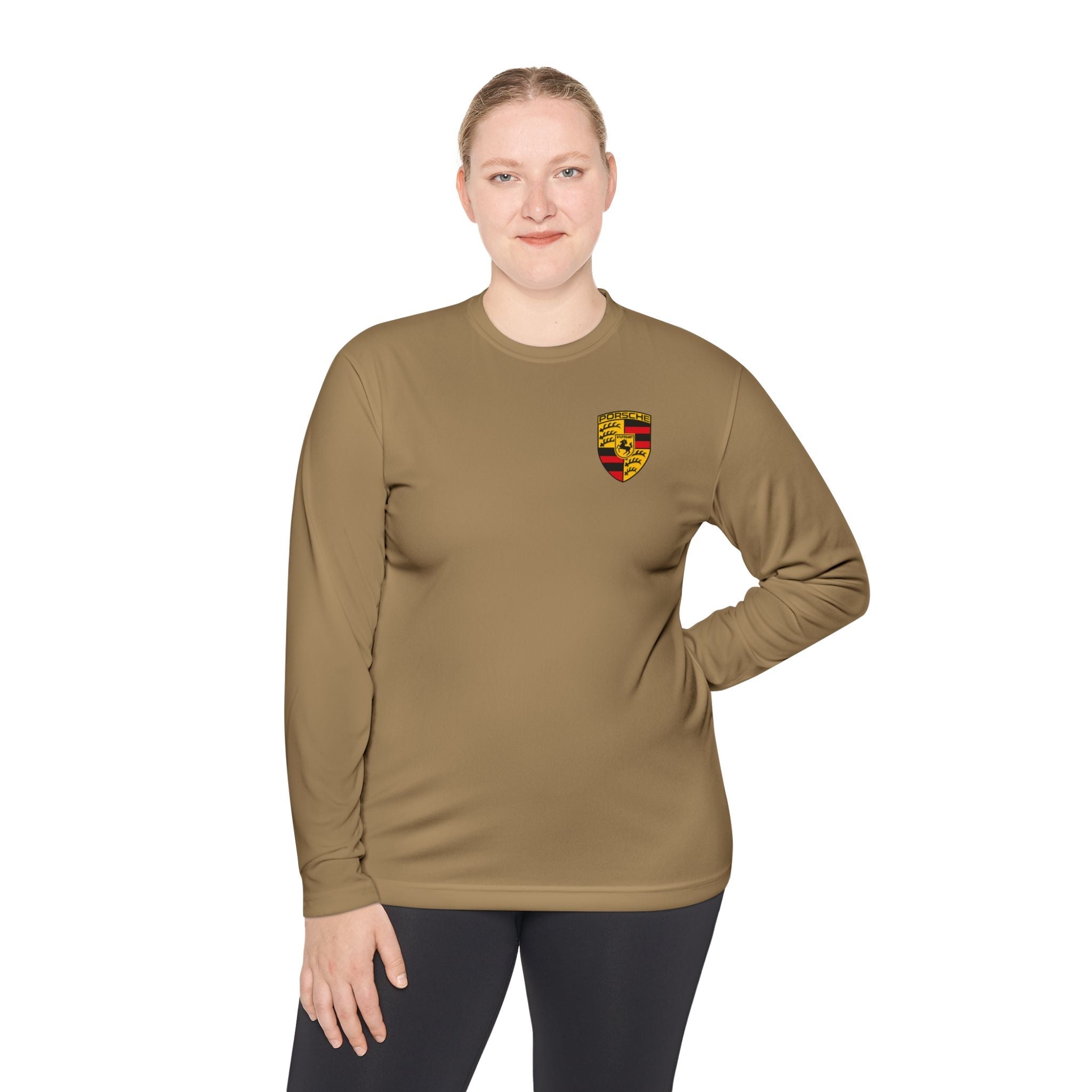 Porsche Racing Graphic Long Sleeve Tee | Sports Car Crest and Rear View Print - Etna Gift