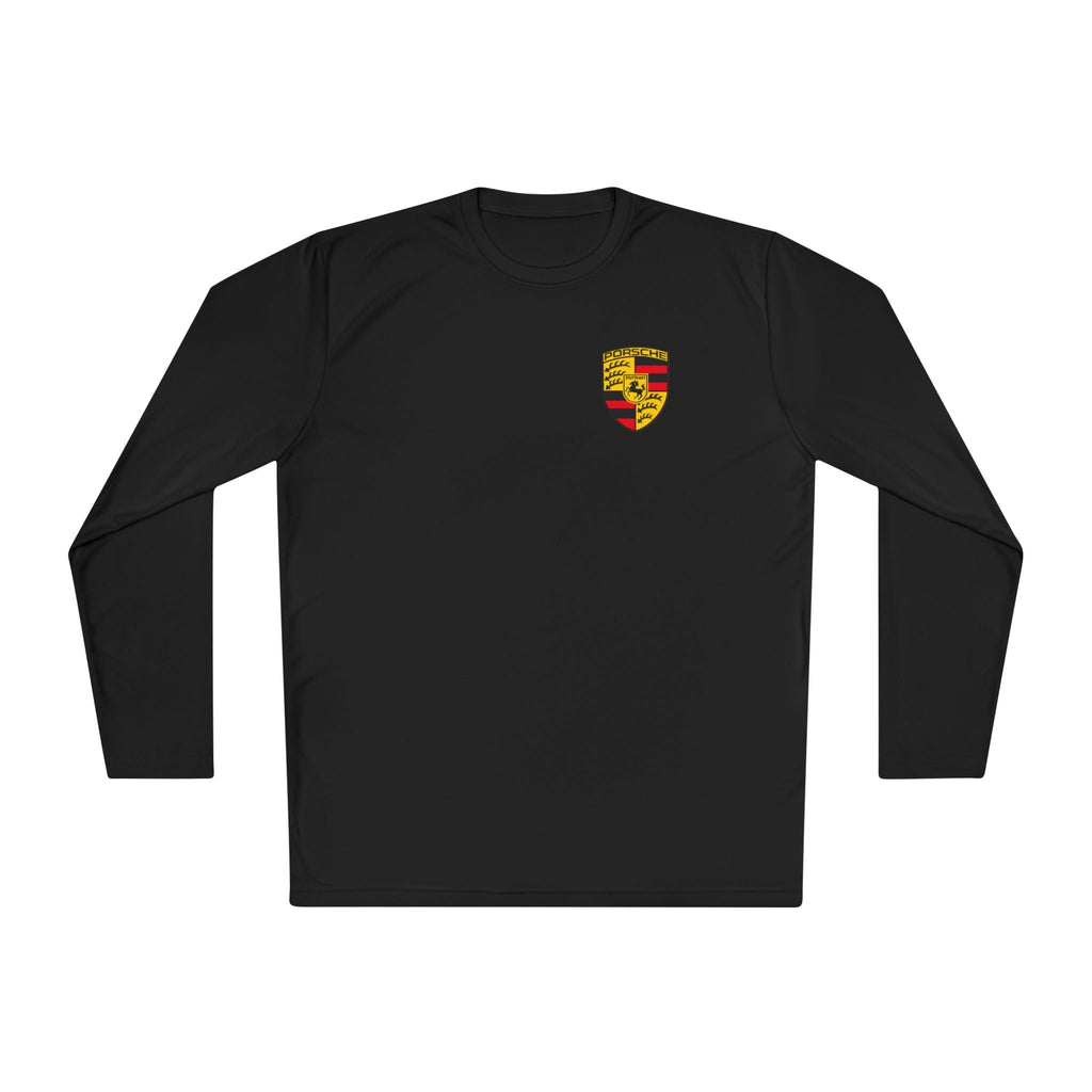 Porsche Racing Graphic Long Sleeve Tee | Sports Car Crest and Rear View Print - Etna Gift