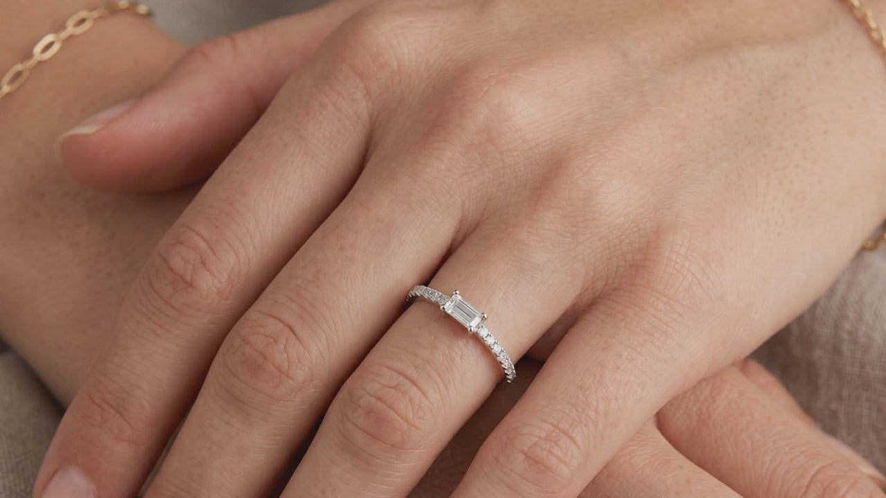 Baguette 925 Sterling Silver Women's Ring657797896789