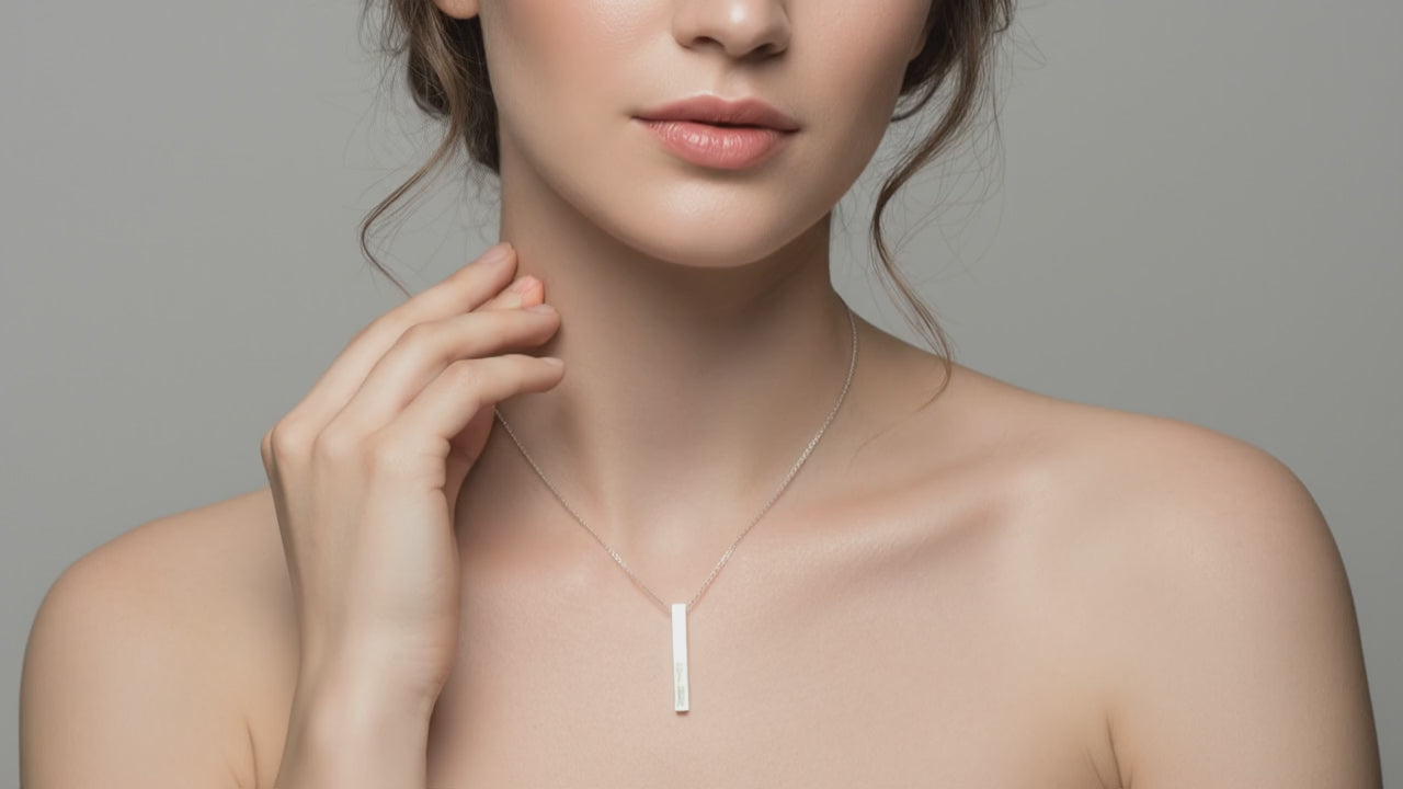 Bar necklace 925 sterling silver bar necklace