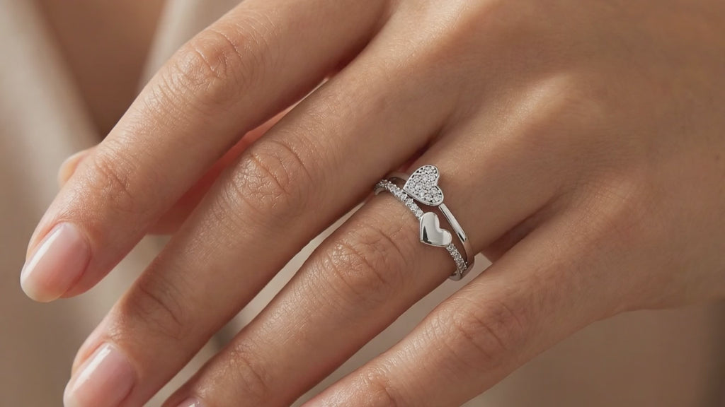 Heart ring 925 sterling silver women's ring