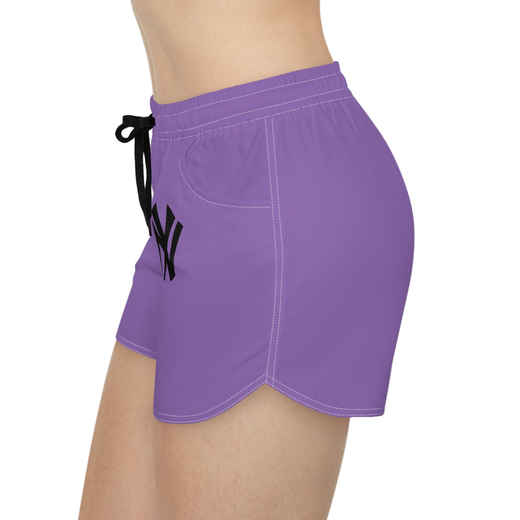 Purple Women's Casual Shorts with Black NY Monogram — Athletic Lounge & Sleepwear - Etna Gift
