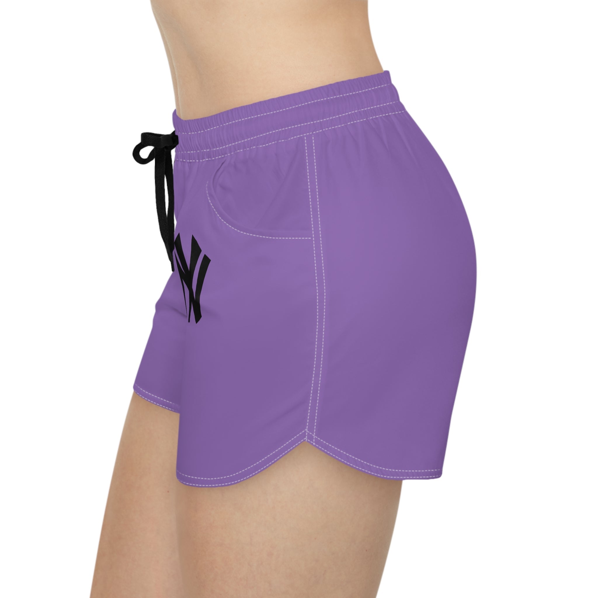 Purple Women's Casual Shorts with Black NY Monogram — Athletic Lounge & Sleepwear - Etna Gift