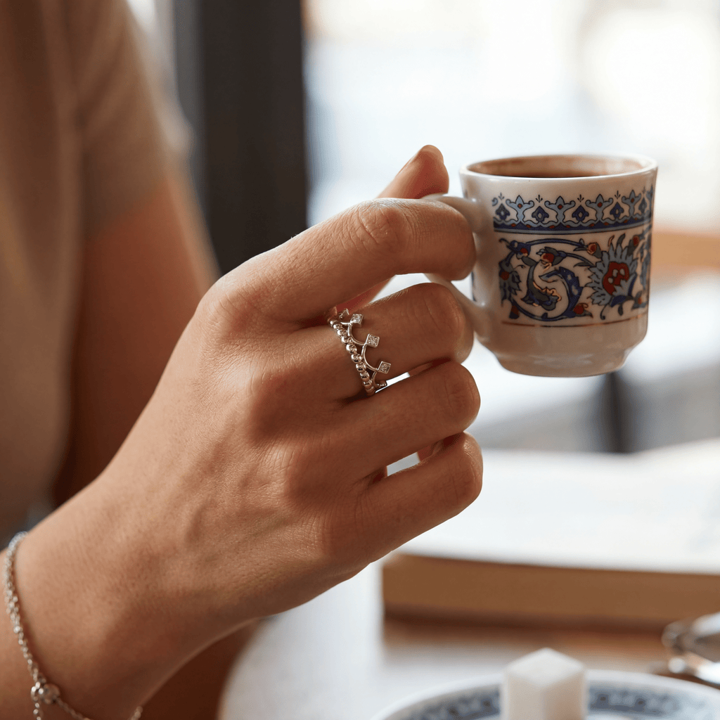 Queen's Crown Design Ring – 925 Sterling Silver Women's Ring - Etna Gift