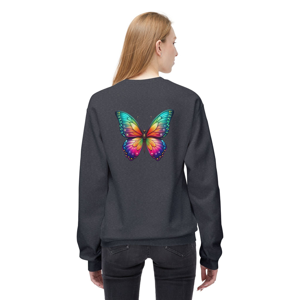 Rainbow Butterfly Sweatshirt | Colorful Monarch Wing Graphic - Etna Gift