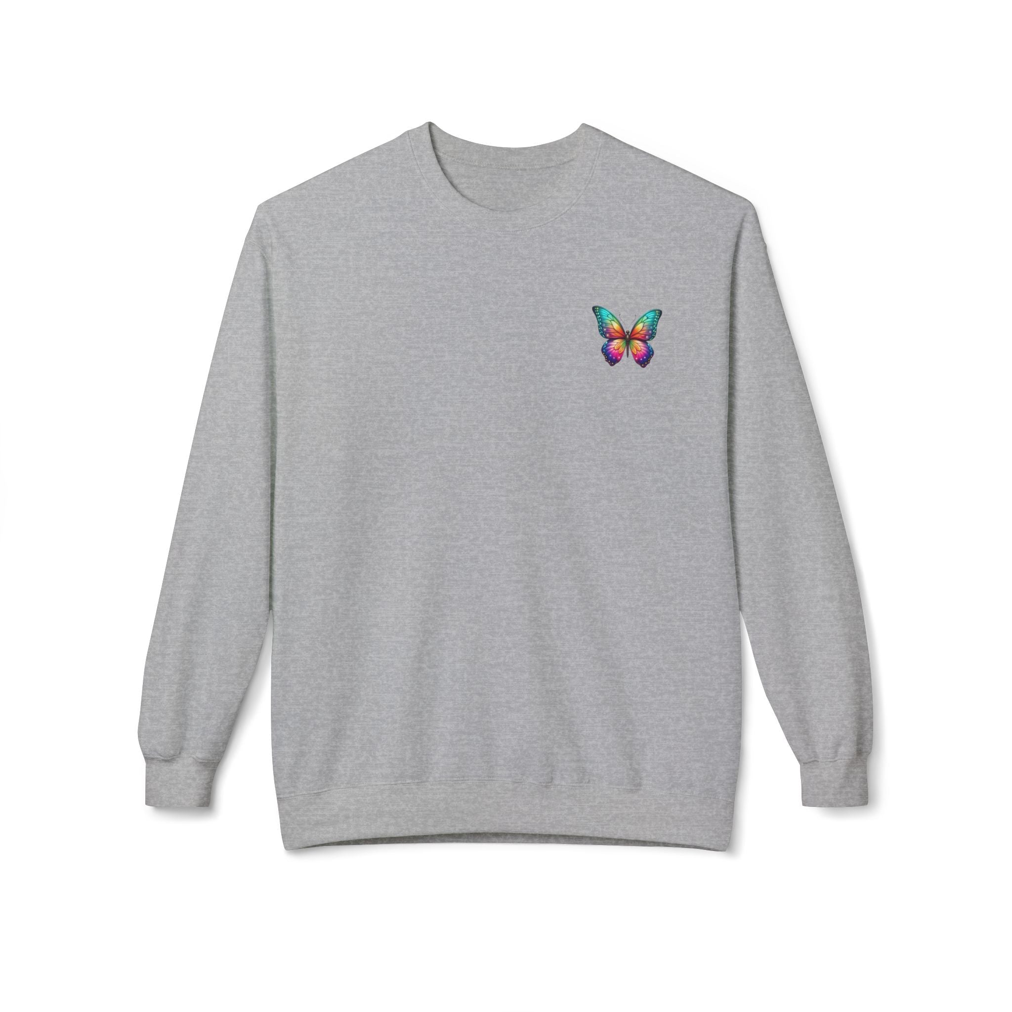 Rainbow Butterfly Sweatshirt | Colorful Monarch Wing Graphic - Etna Gift