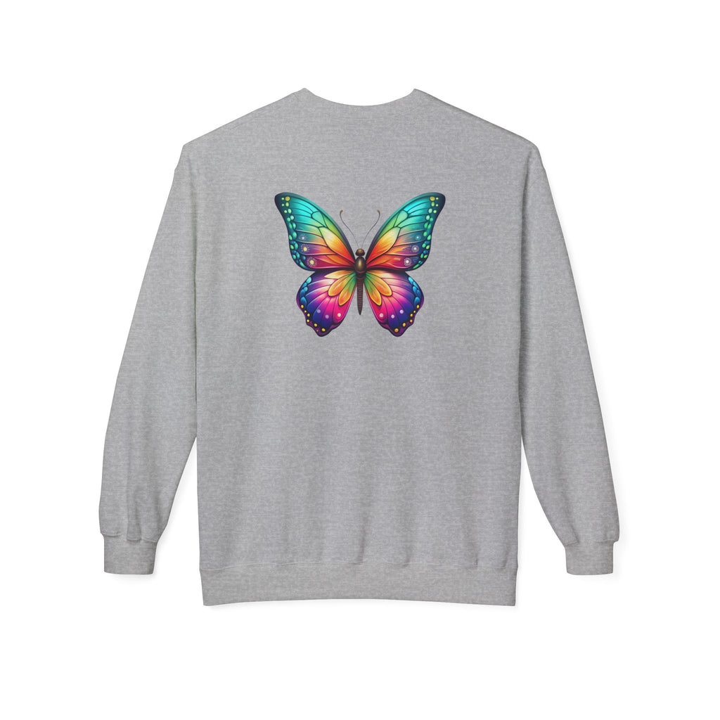 Rainbow Butterfly Sweatshirt | Colorful Monarch Wing Graphic - Etna Gift