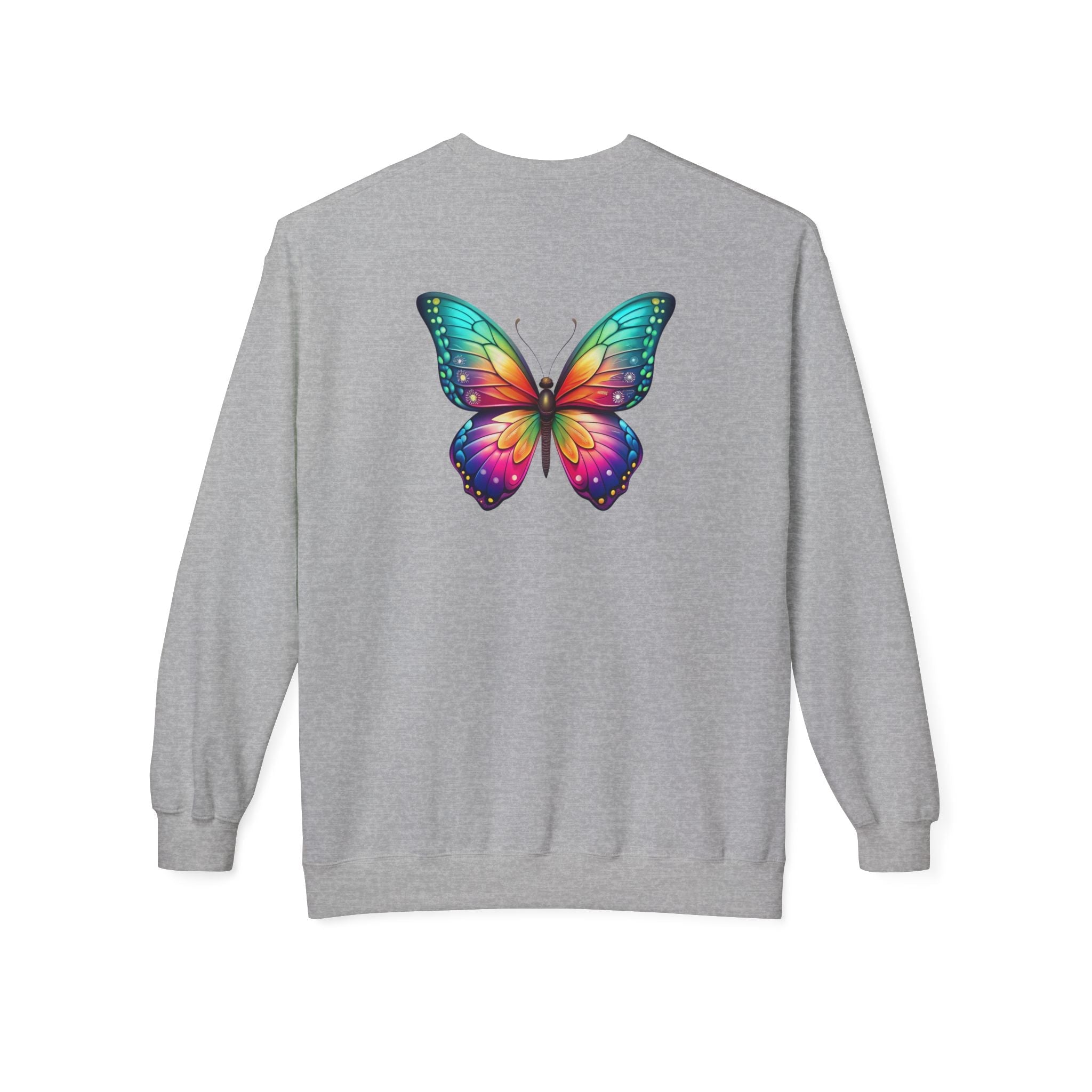 Rainbow Butterfly Sweatshirt | Colorful Monarch Wing Graphic - Etna Gift