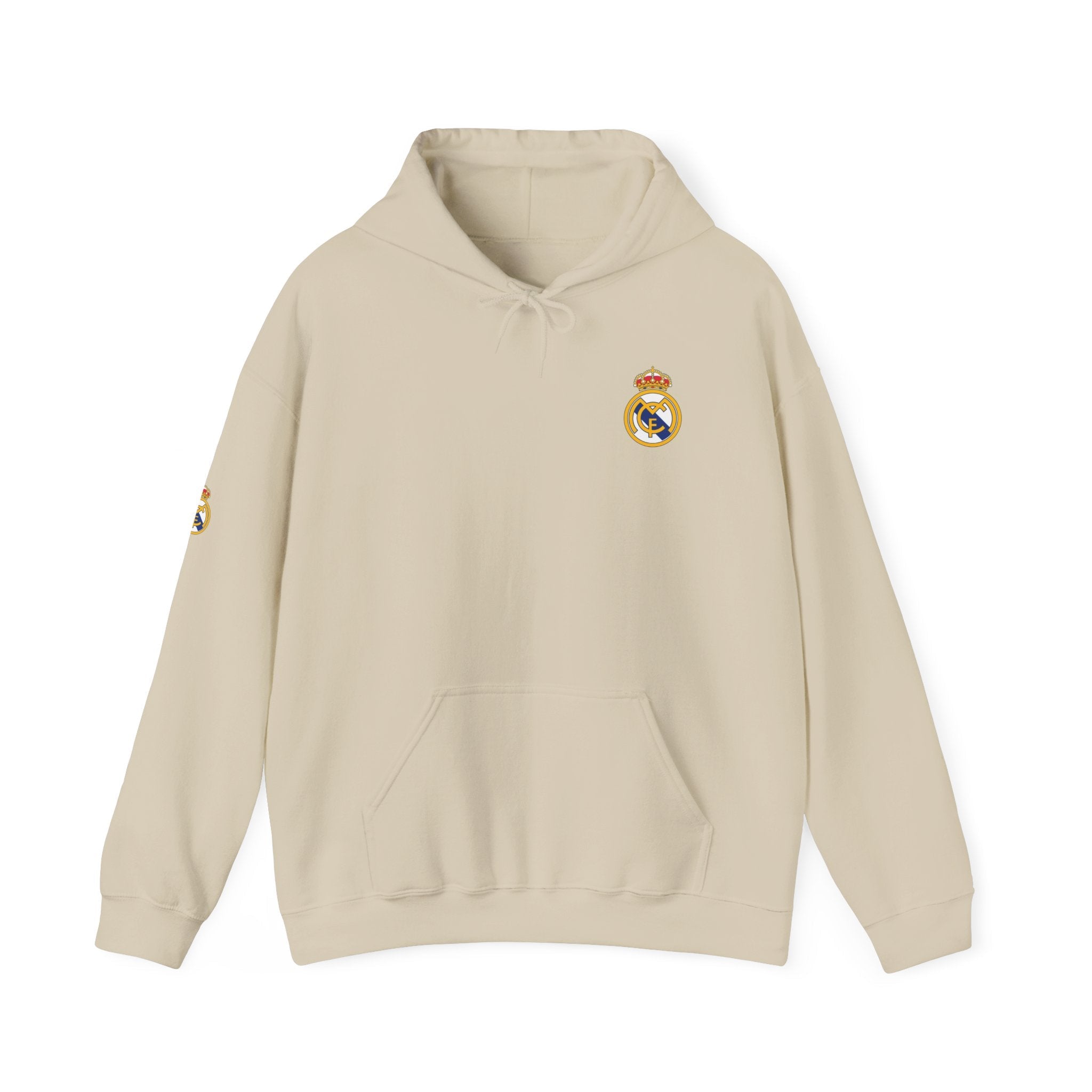 Real Madrid Crest Hoodie Minimal White Soccer Pullover - Etna Gift