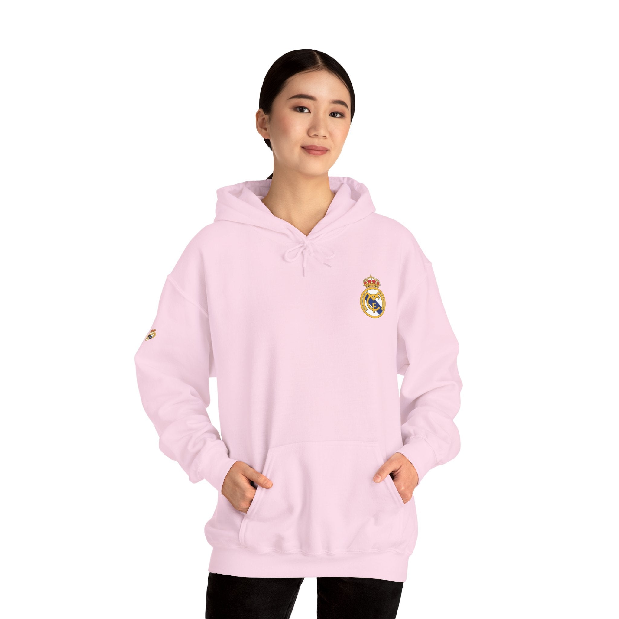 Real Madrid Crest Hoodie Minimal White Soccer Pullover - Etna Gift