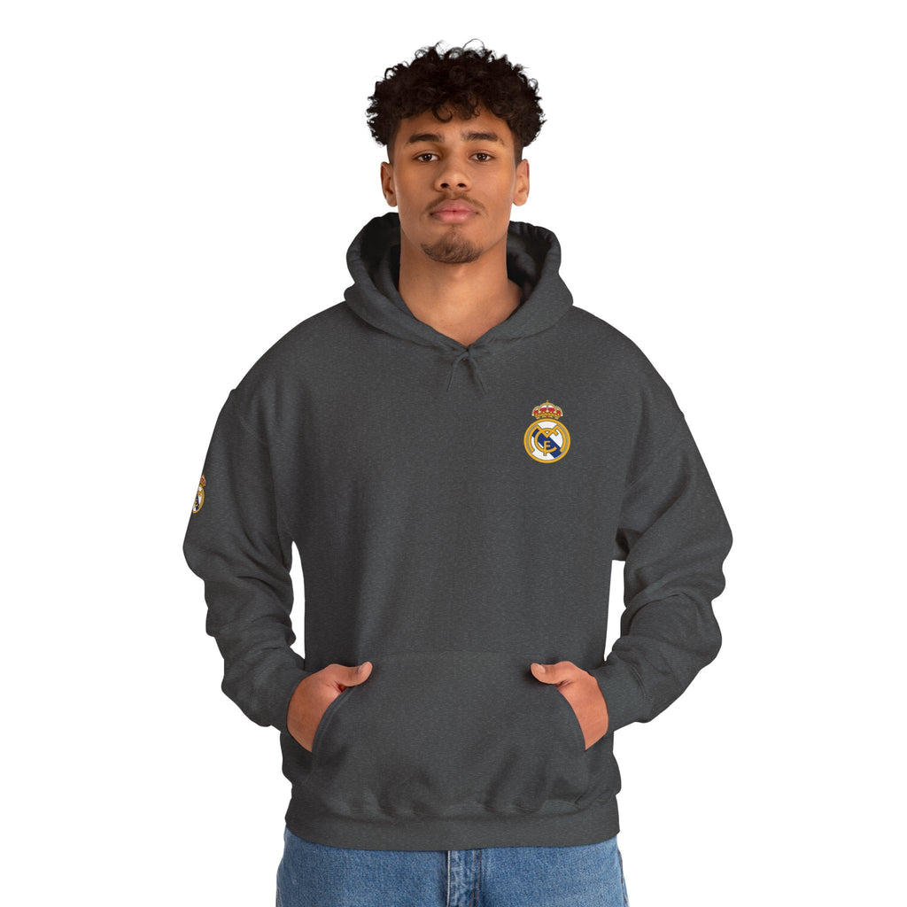 Real Madrid Crest Hoodie Minimal White Soccer Pullover - Etna Gift