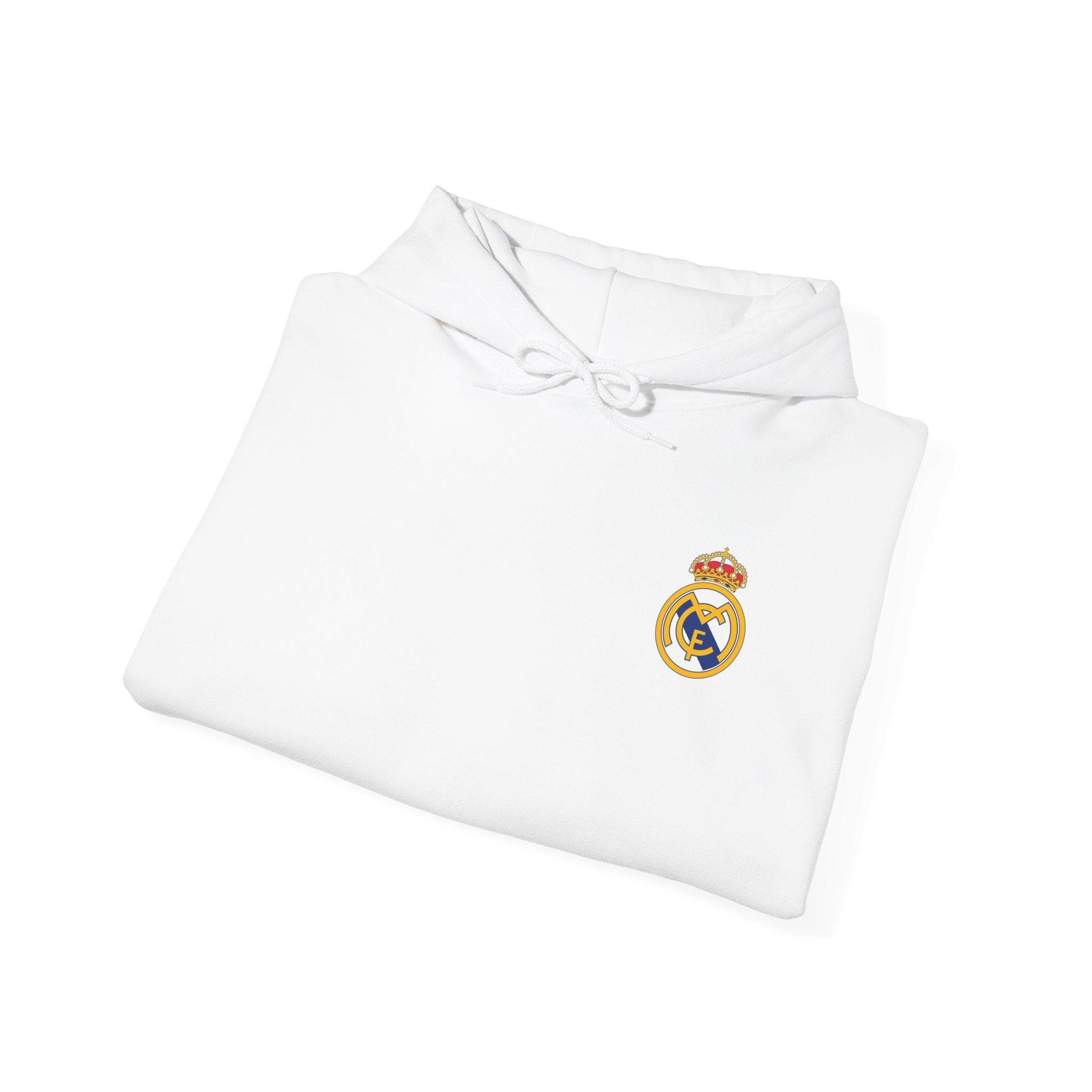 Real Madrid Crest Hoodie Minimal White Soccer Pullover - Etna Gift