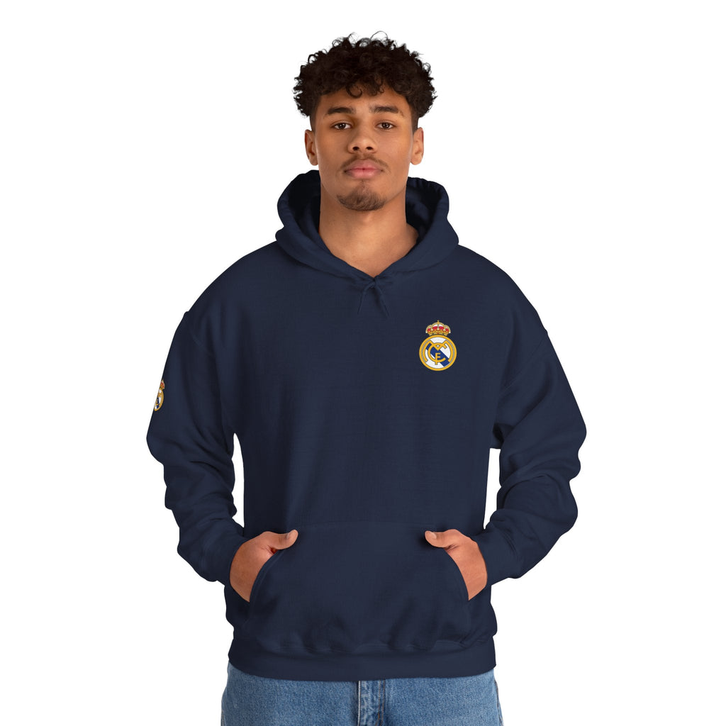Real Madrid Crest Hoodie Minimal White Soccer Pullover - Etna Gift