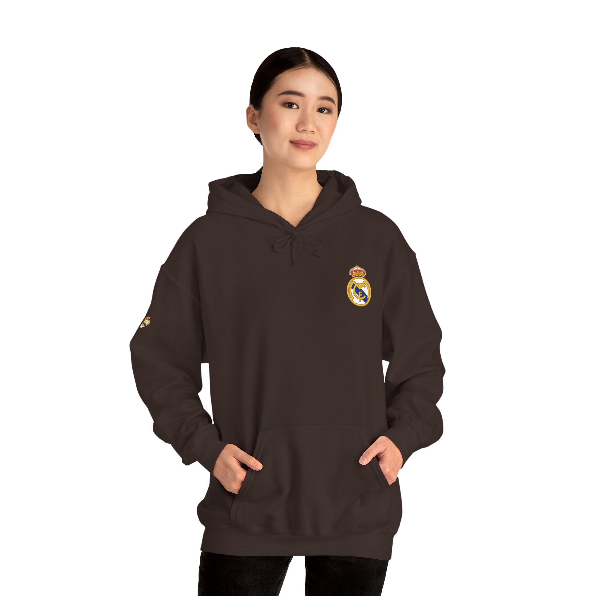 Real Madrid Crest Hoodie Minimal White Soccer Pullover - Etna Gift